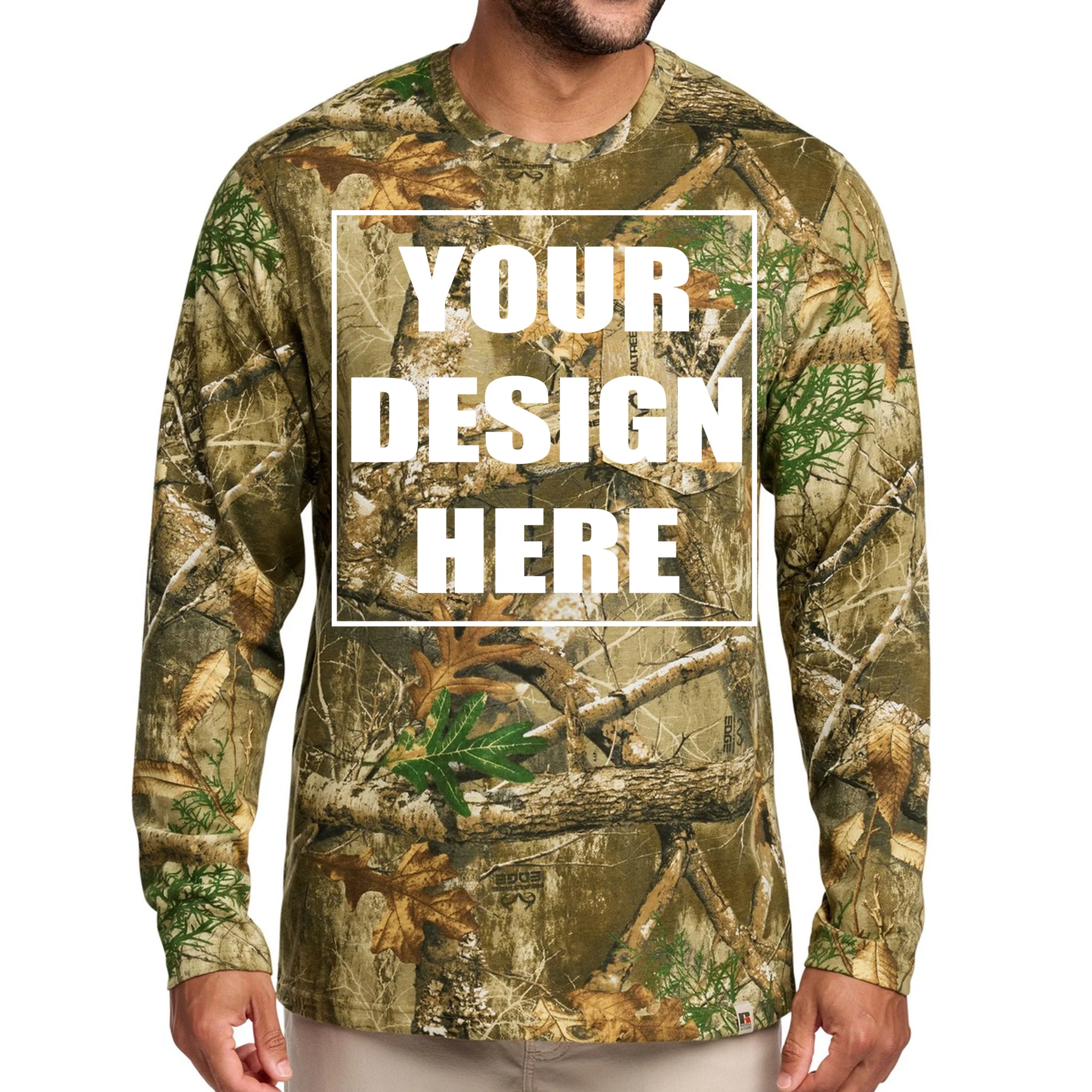 Create Your Own Custom Men's Pocket Long Sleeve Shirt - Front 1