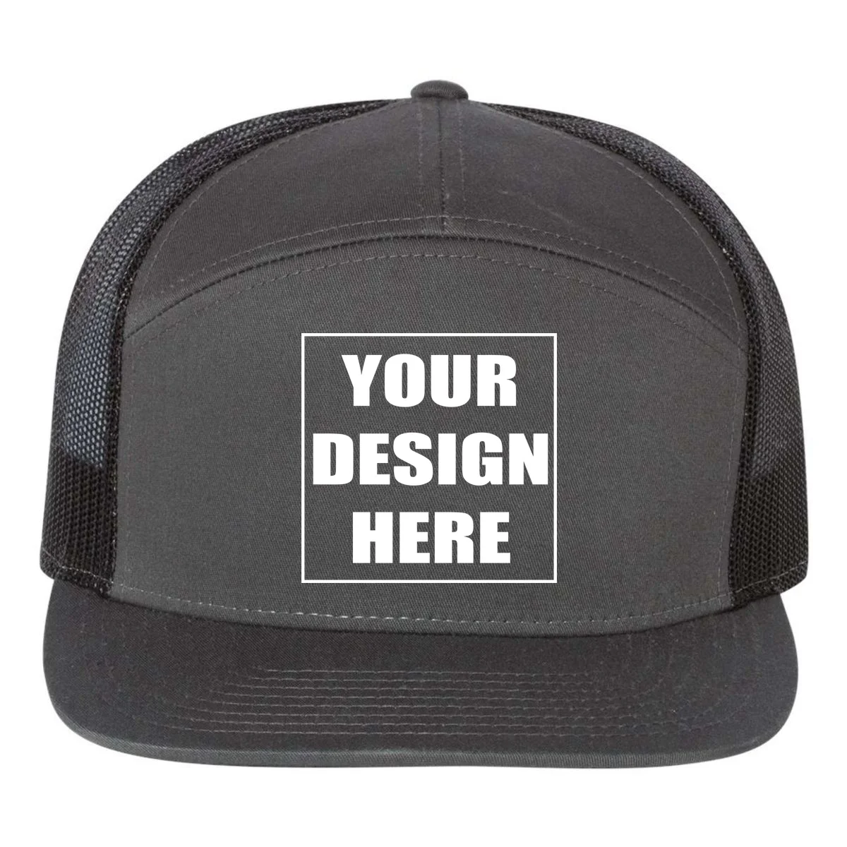Create Your Own Custom 7-Panel Trucker Hat - Front