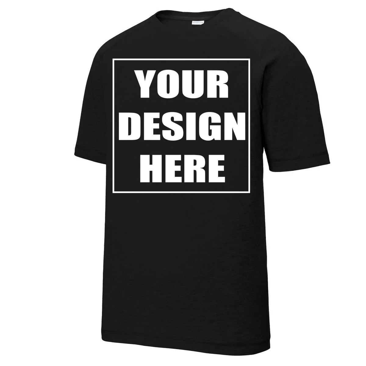 Create Your Own Custom PosiCharge Tri-Blend Wicking Raglan T-Shirt - Front 1