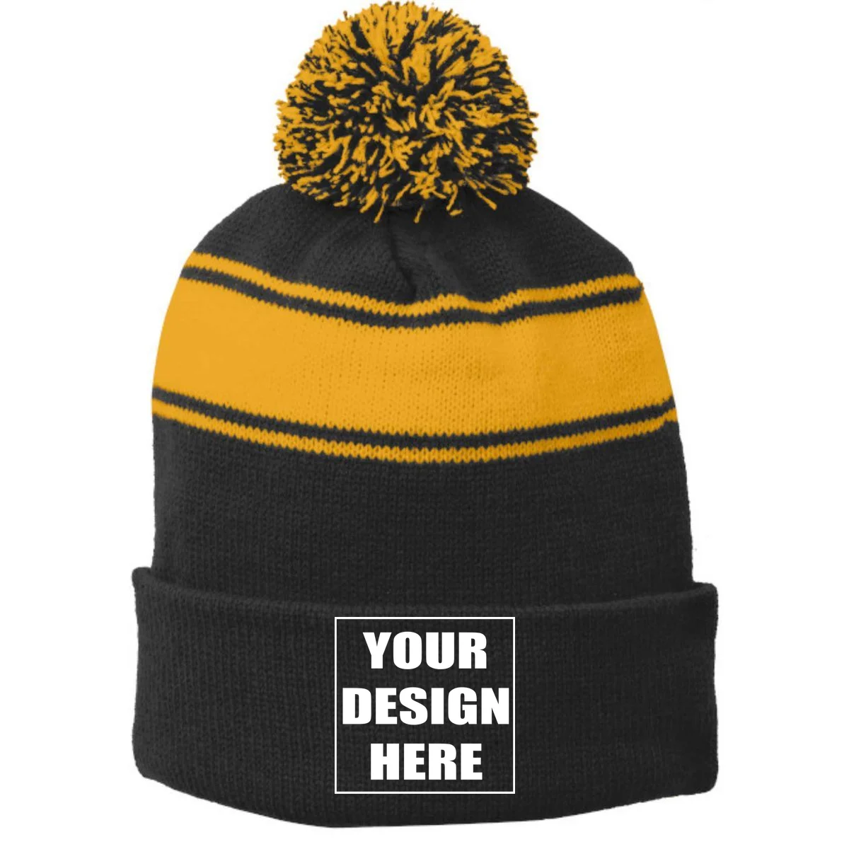 Create Your Own Custom Pom Pom Beanie - Front