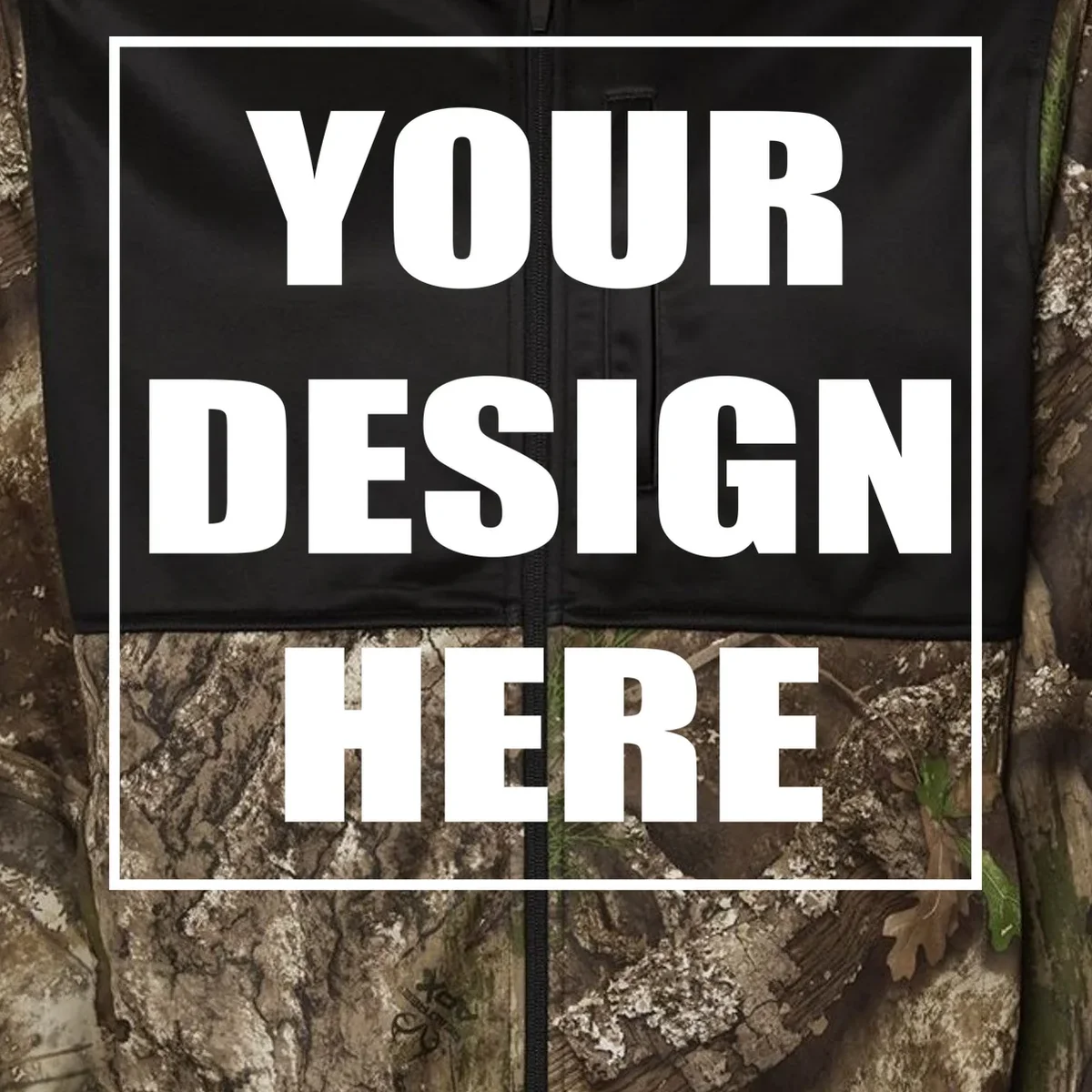 Create Your Own Custom RealTree Men's Performance Colorblocked Full-Zip Hoodie - Front - Close-up