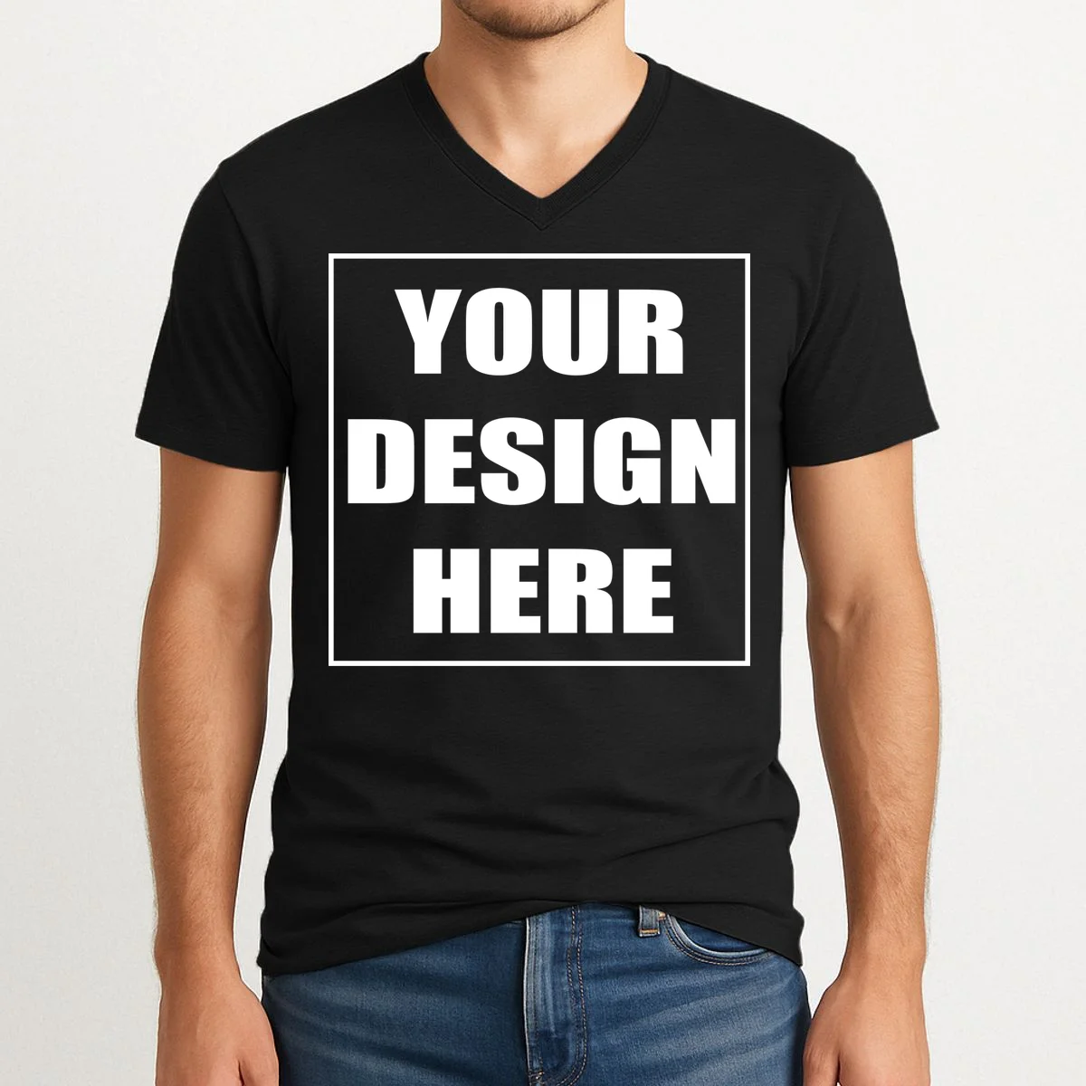 Create Your Own Custom V-Neck T-Shirt - Front 1