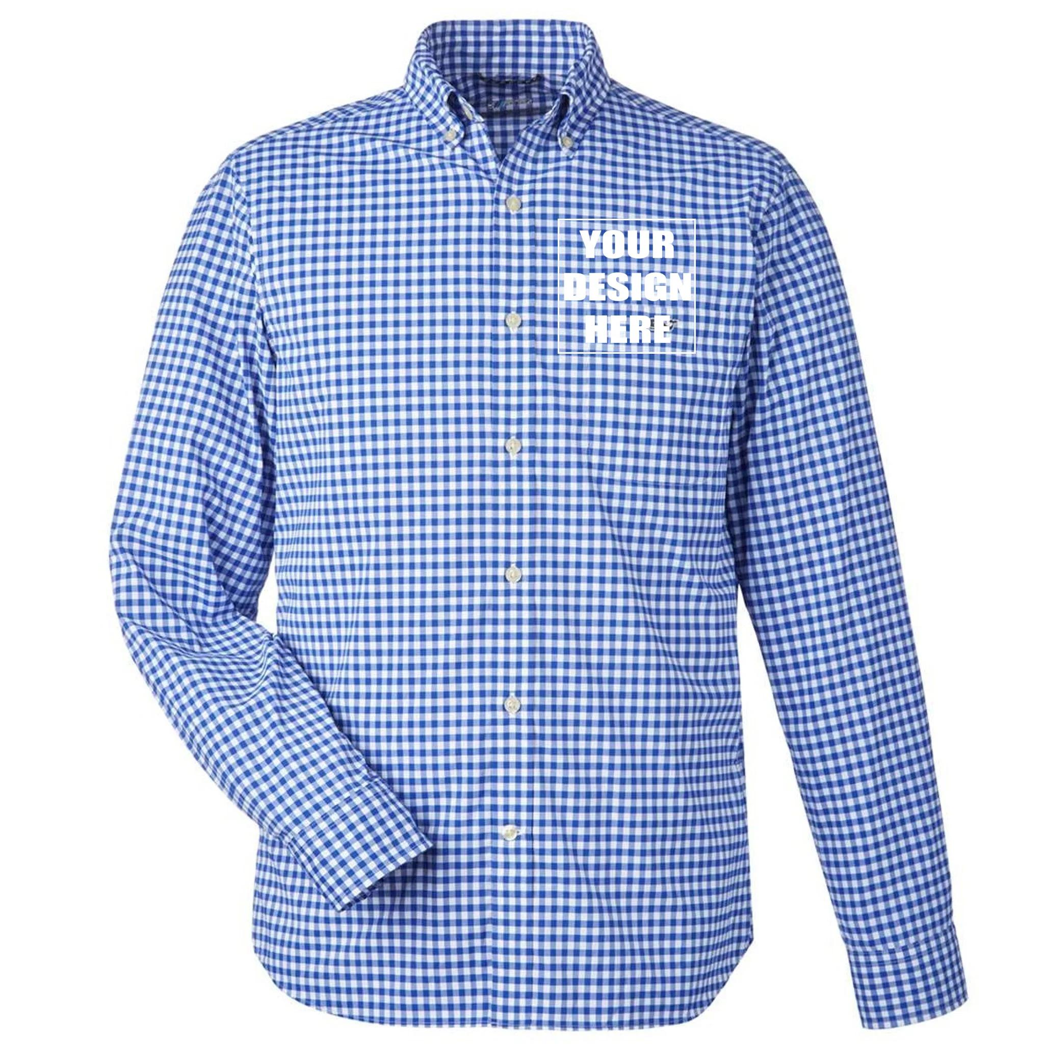 Create Your Own Custom Men's On-The-Go Nylon Gingham Shirt - Front