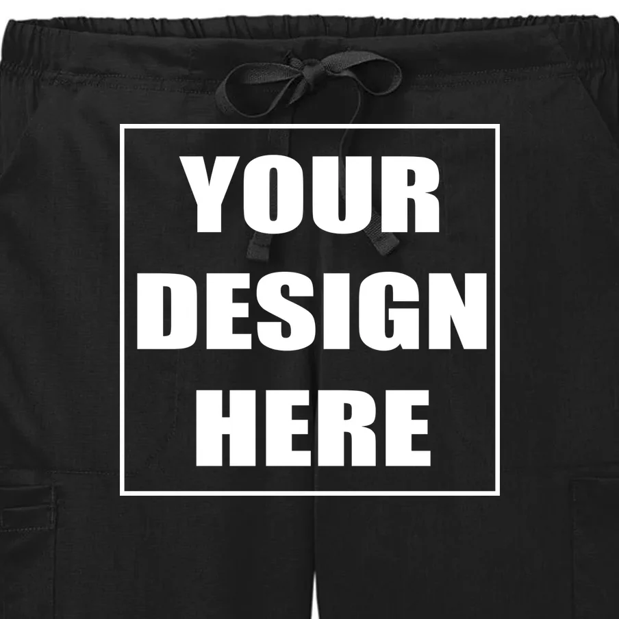 Create Your Own Custom Women's Cargo Scrub Pants - Front - Close-up