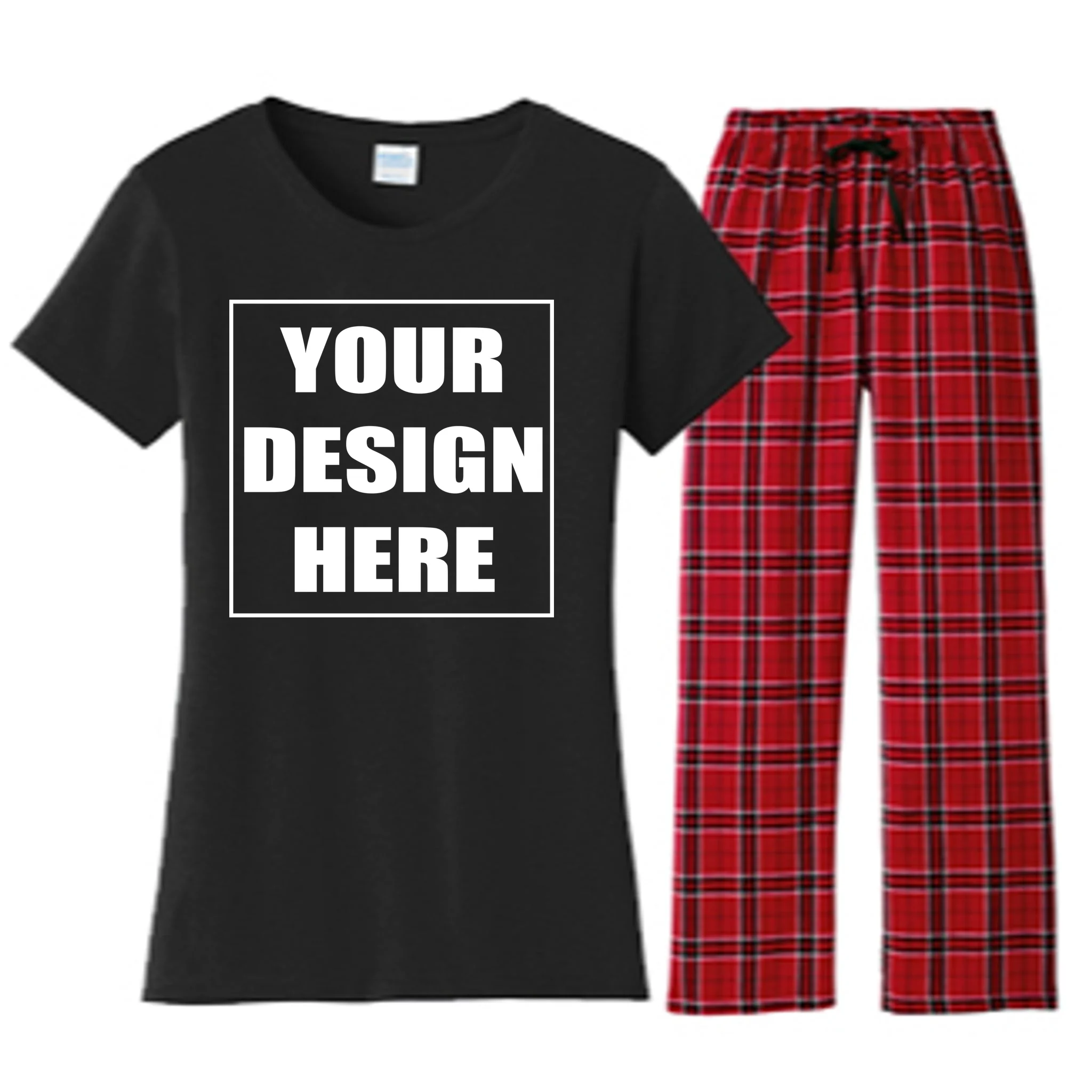 Create Your Own Custom Women's Flannel Pajama Set - Front