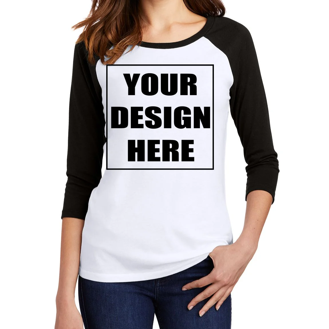 Create Your Own Custom Women's Raglan T-Shirt - Front 1