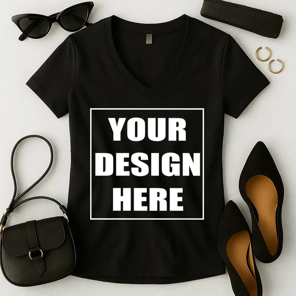 Create Your Own Custom Women's V-Neck T-Shirt - Front 1