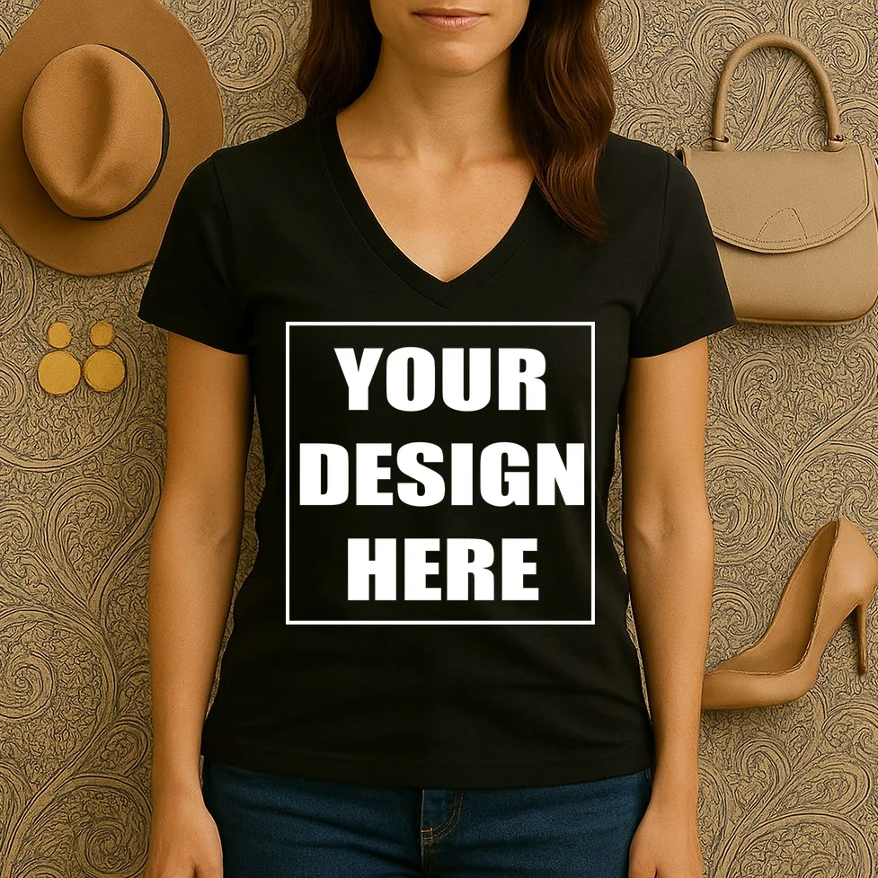 Create Your Own Custom Women's V-Neck T-Shirt - Front 2