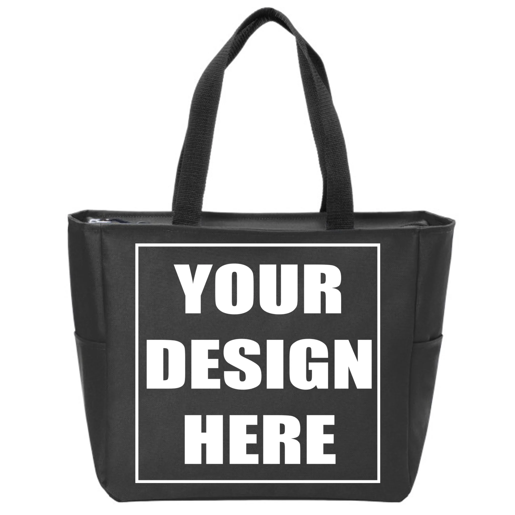 Create Your Own Custom Zip Tote Bag Front