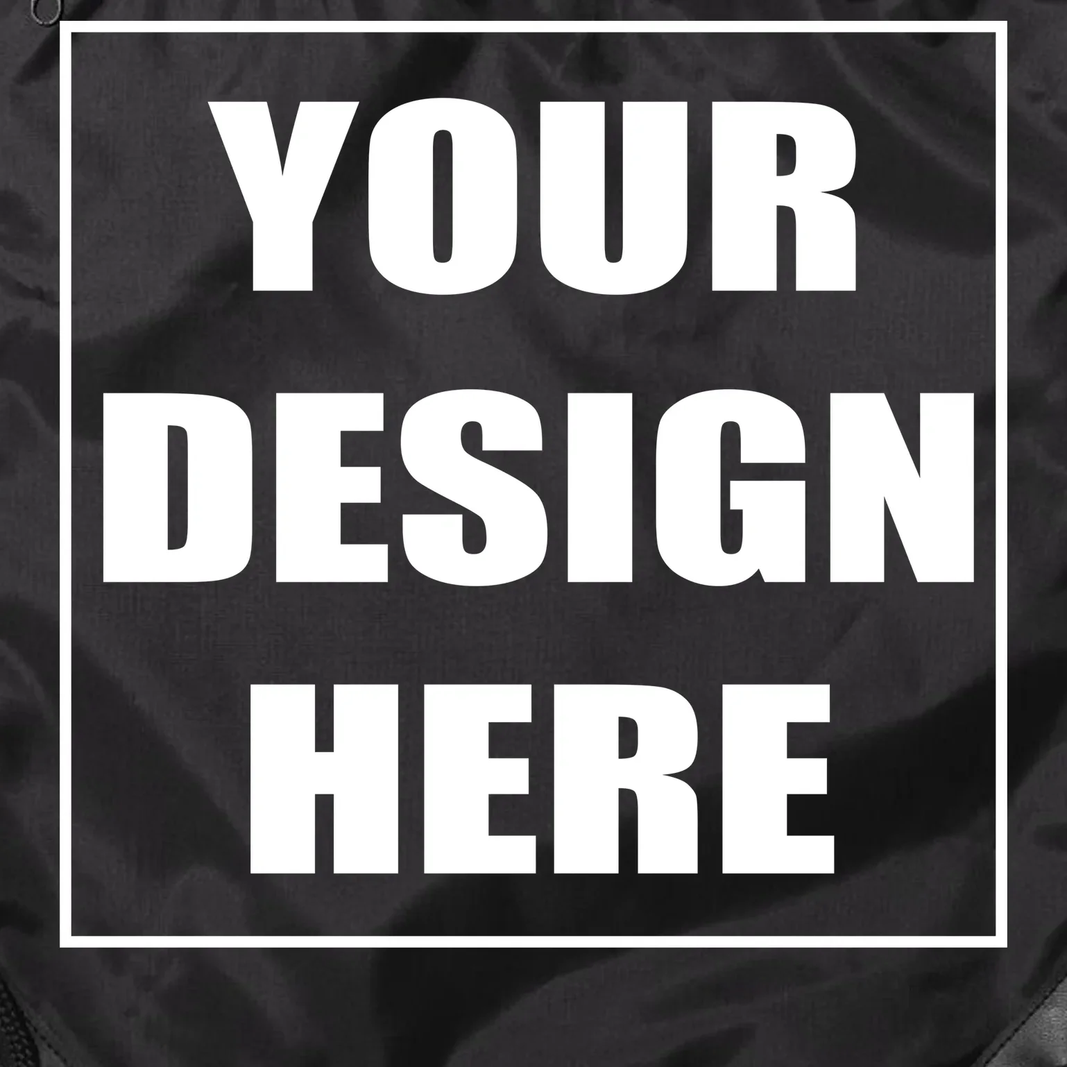 Create Your Own Custom Zippered Drawstring Backpack - Front - Close-up