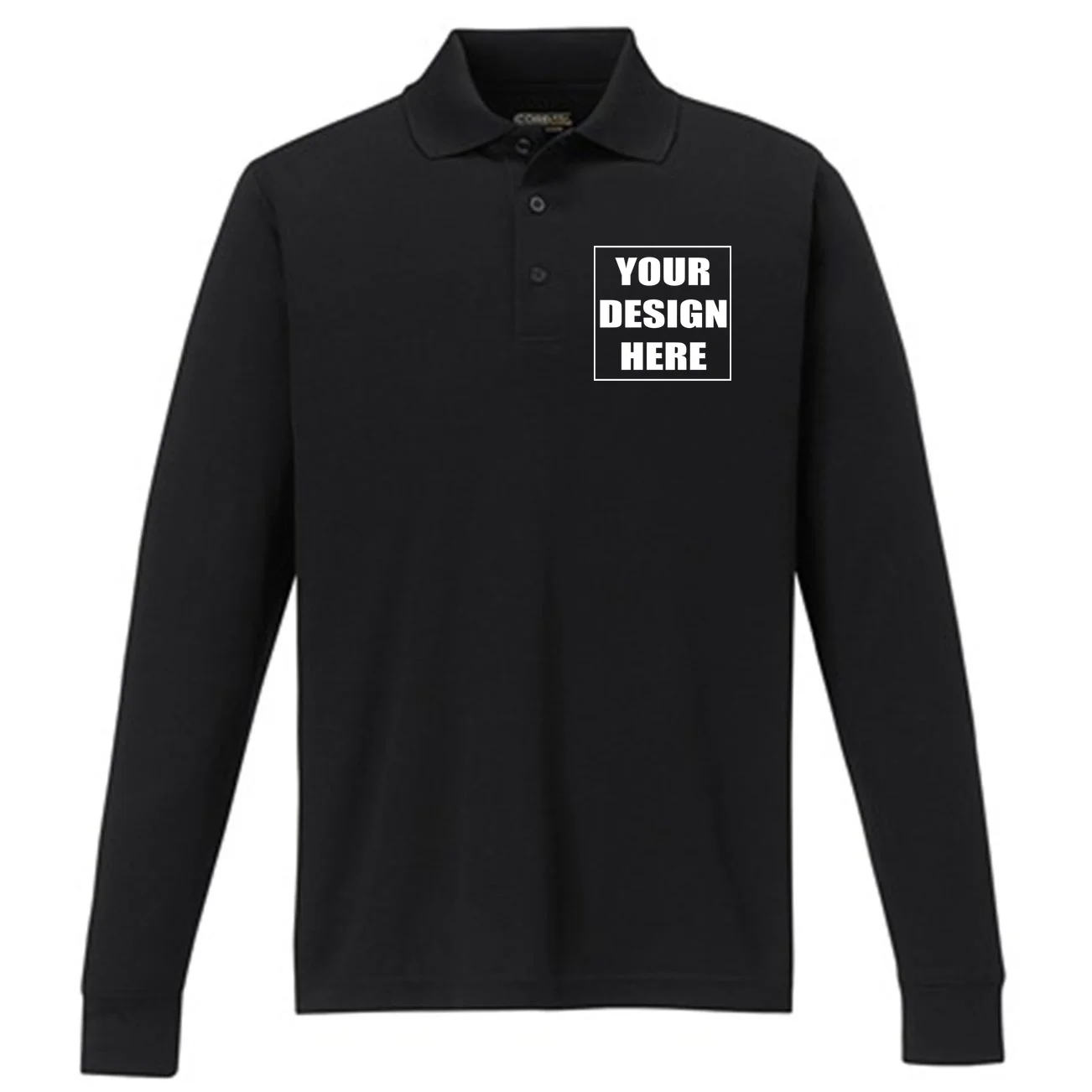 Create Your Own Custom Men's Long Sleeve Polo Front