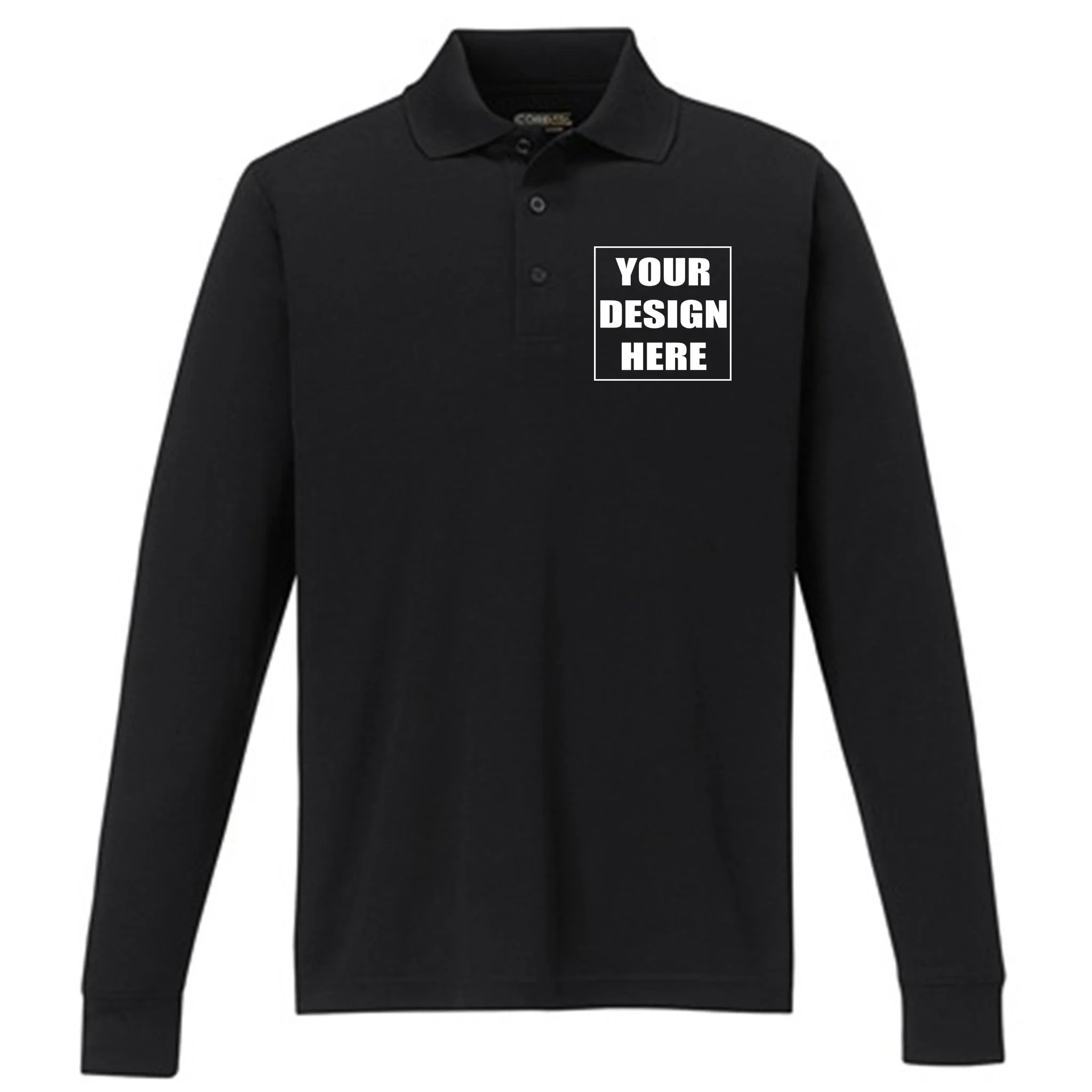 Create Your Own Custom Men's Long Sleeve Polo Front
