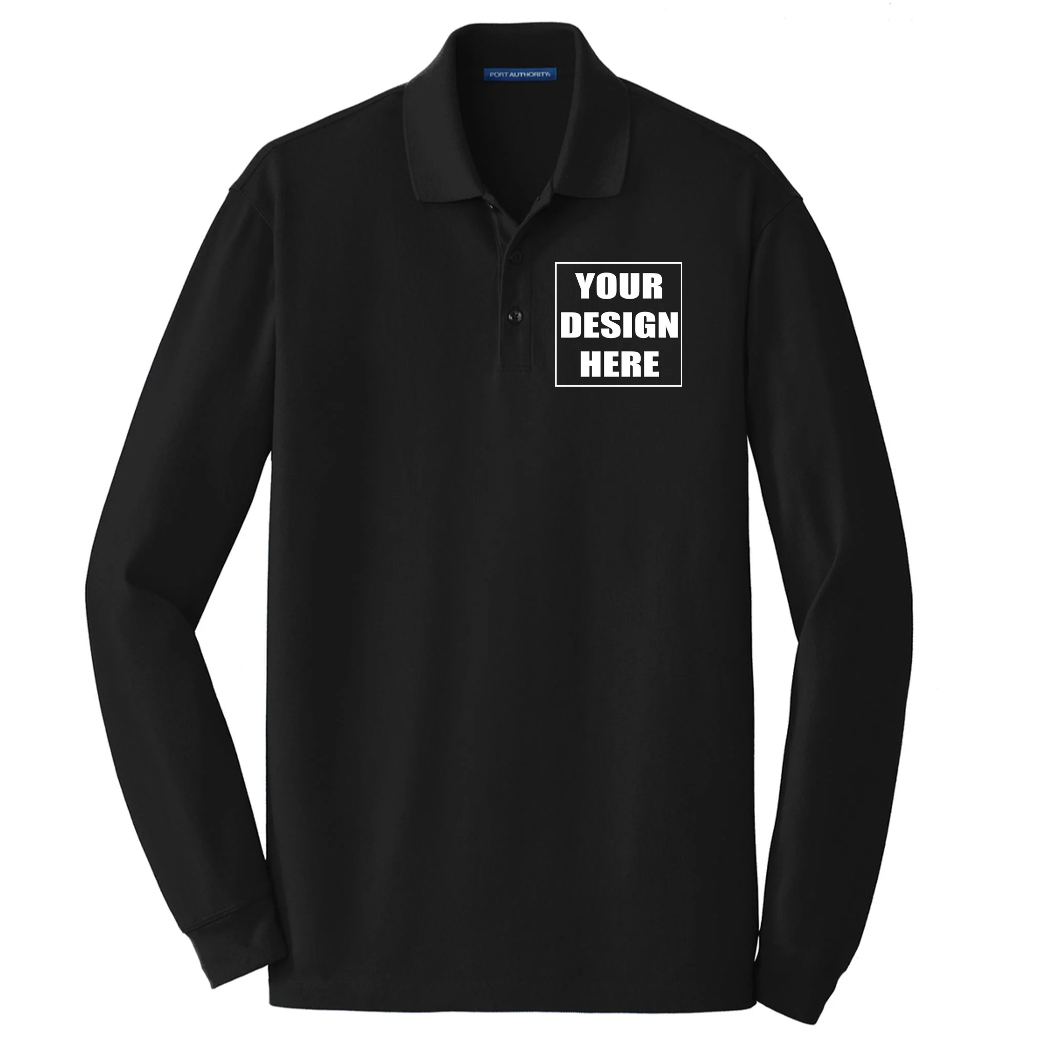 Create Your Own Custom Men's Long Sleeve Polo Front