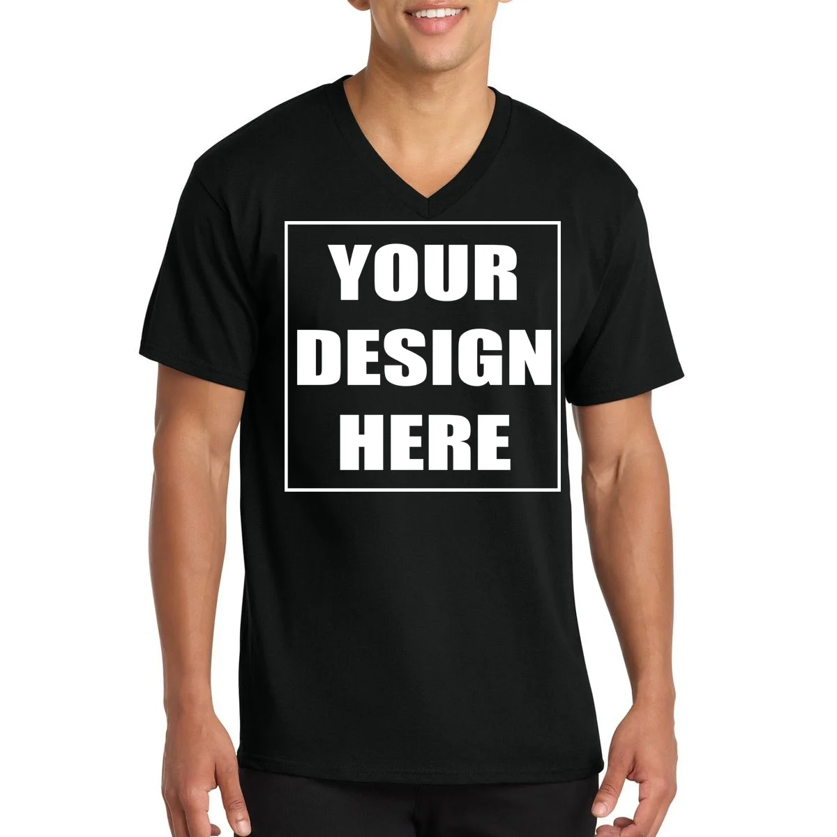 Create Your Own Custom Men's V-Neck T-Shirt Front