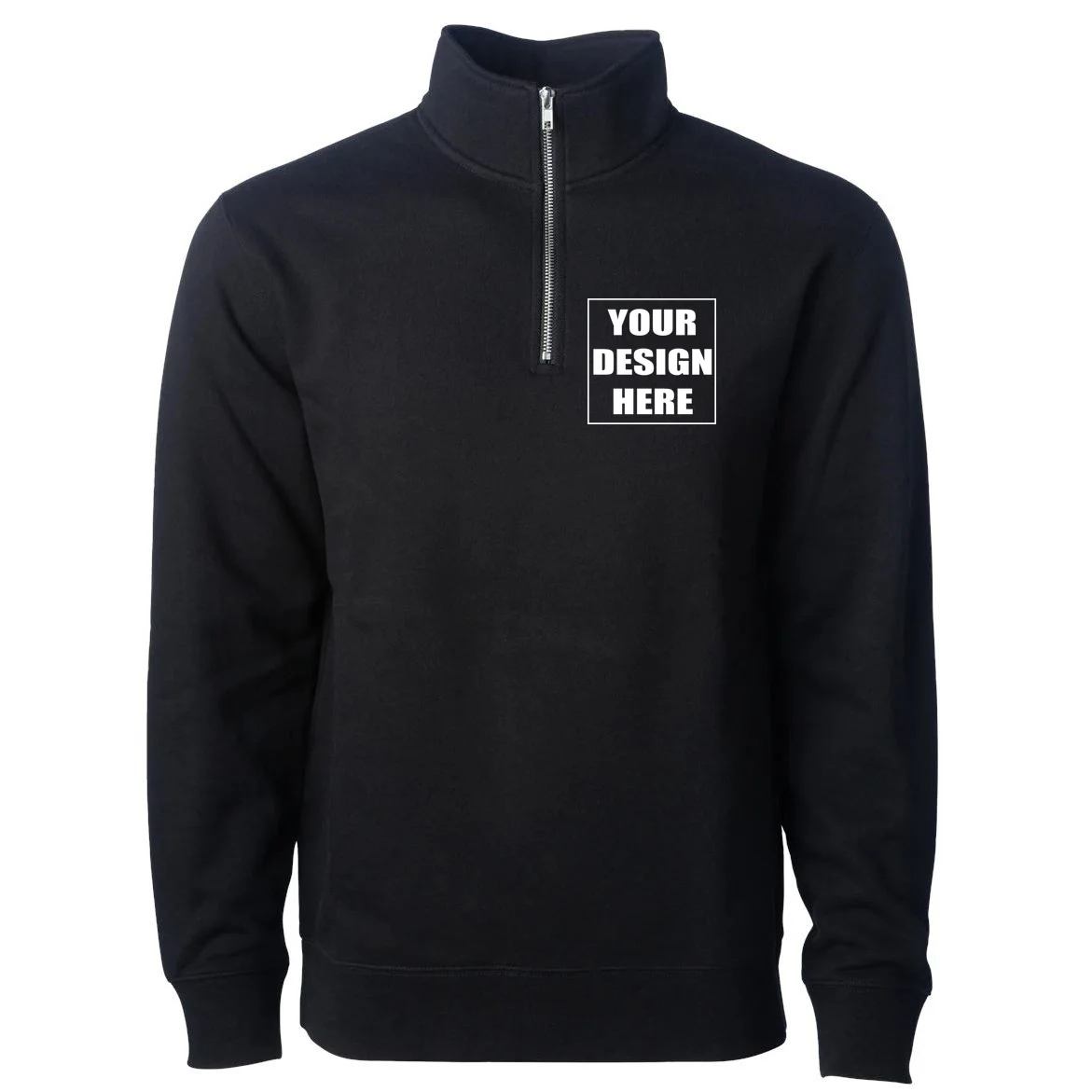 Create Your Own Custom Men's Pullover Quarter Zip Front