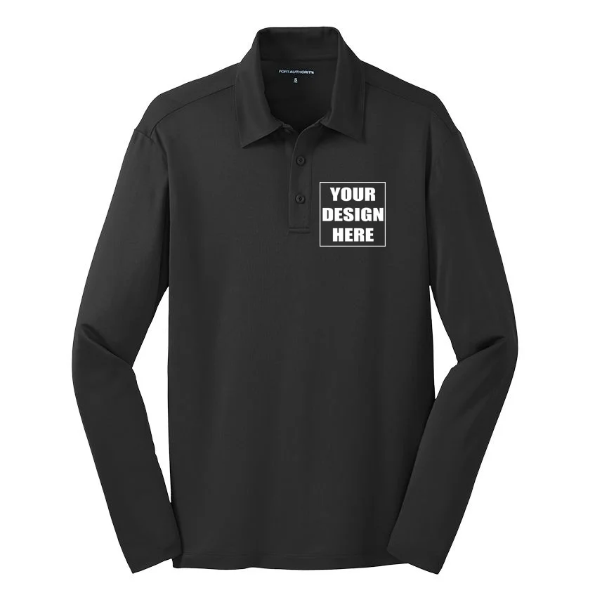 Create Your Own Custom Men's Long Sleeve Polo Front