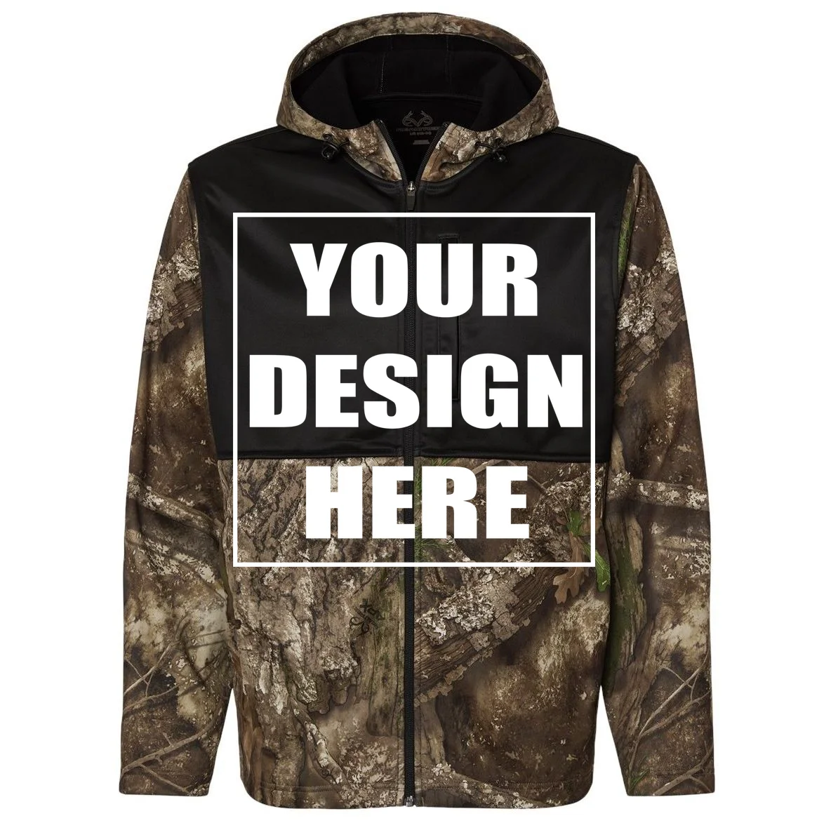 Create Your Own Custom RealTree Men's Performance Colorblocked Full-Zip Hoodie Front