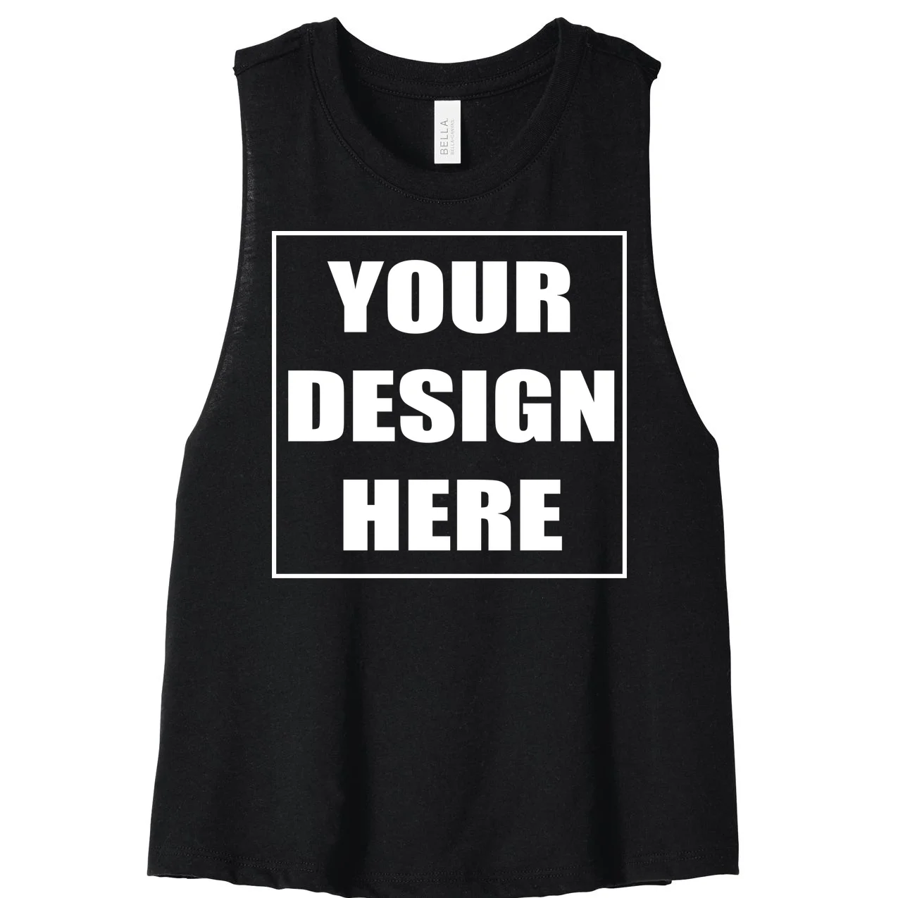 Create Your Own Custom Bella+Canvas Women's Racerback Cropped Tank Top Front