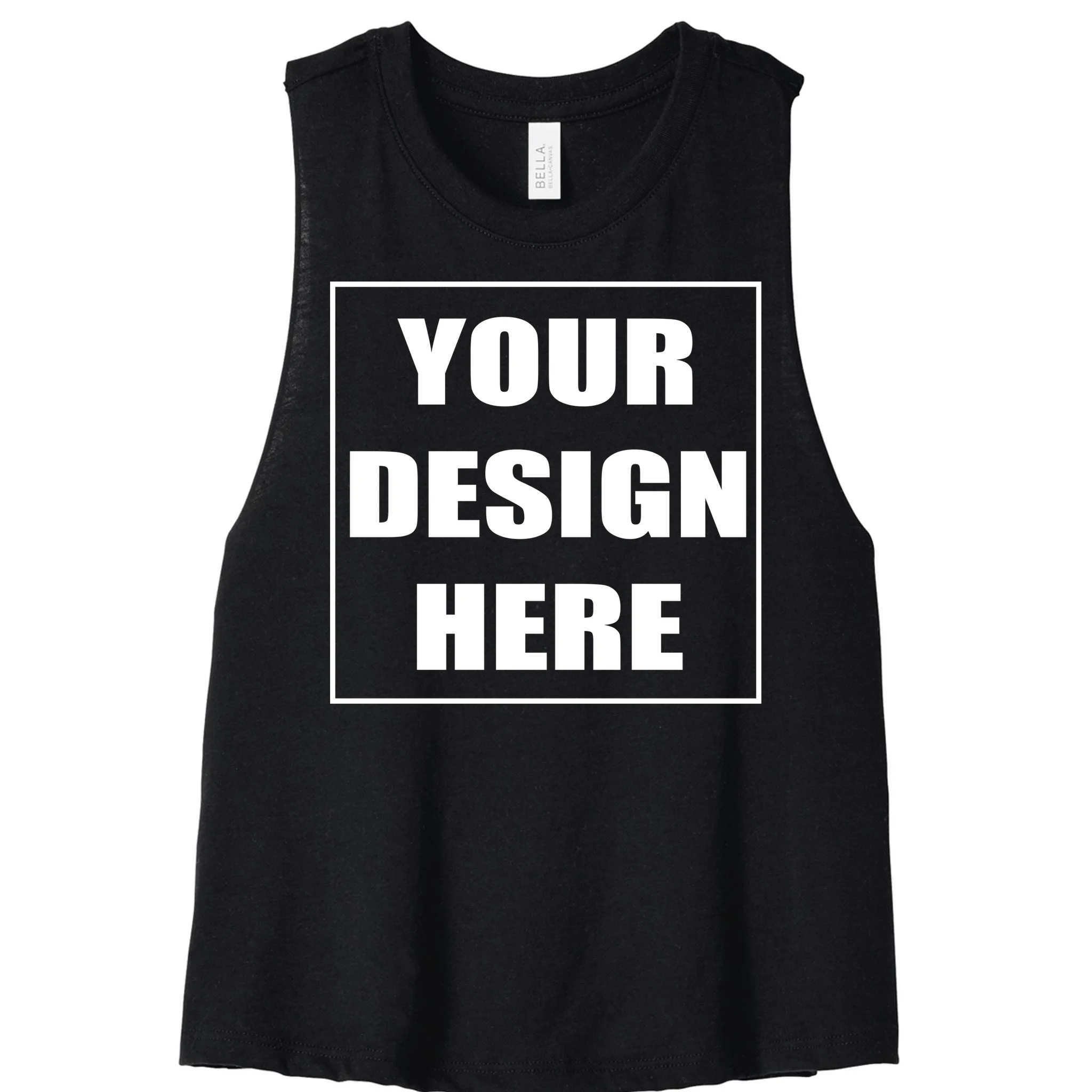Create Your Own Custom Bella+Canvas Women's Racerback Cropped Tank Top Front
