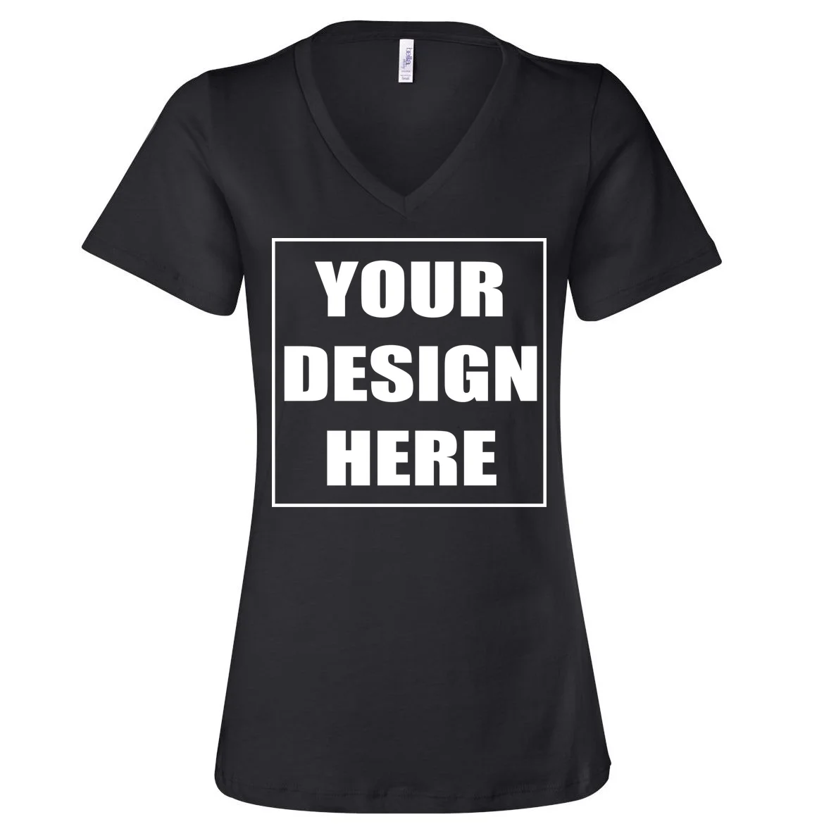 Create Your Own Custom Bella+Canvas Women's V-Neck T-Shirt Front