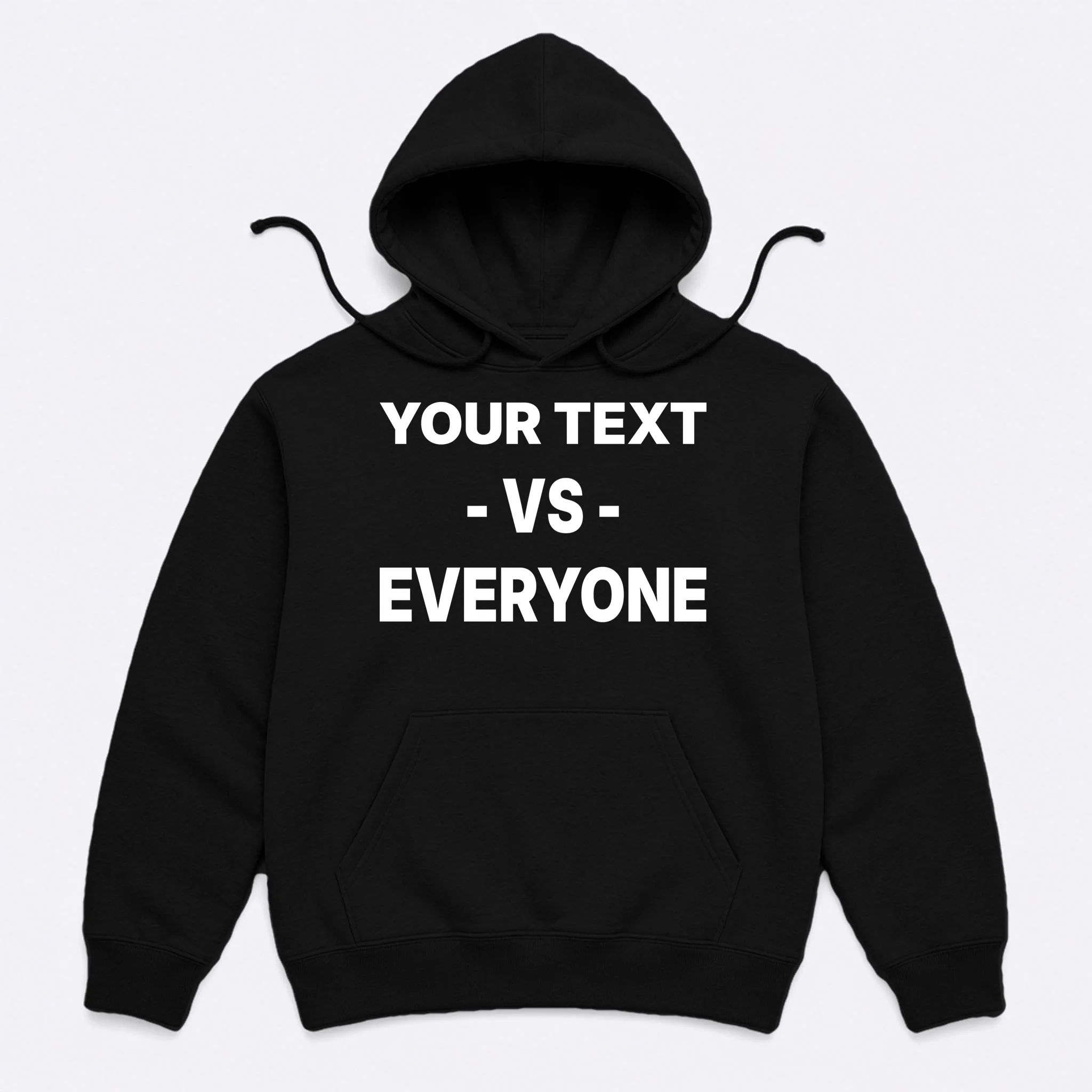 Custom Vs. Everyone Personalized Text Men's Hoodie - Front