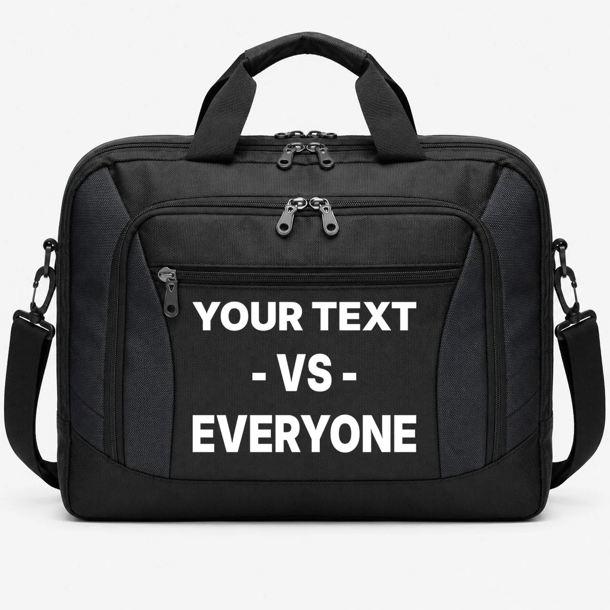 Custom Vs. Everyone Personalized Text Briefcase - Front