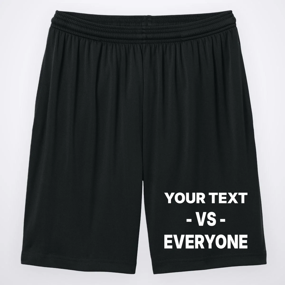 Custom Vs. Everyone Personalized Text Men's Shorts - Front