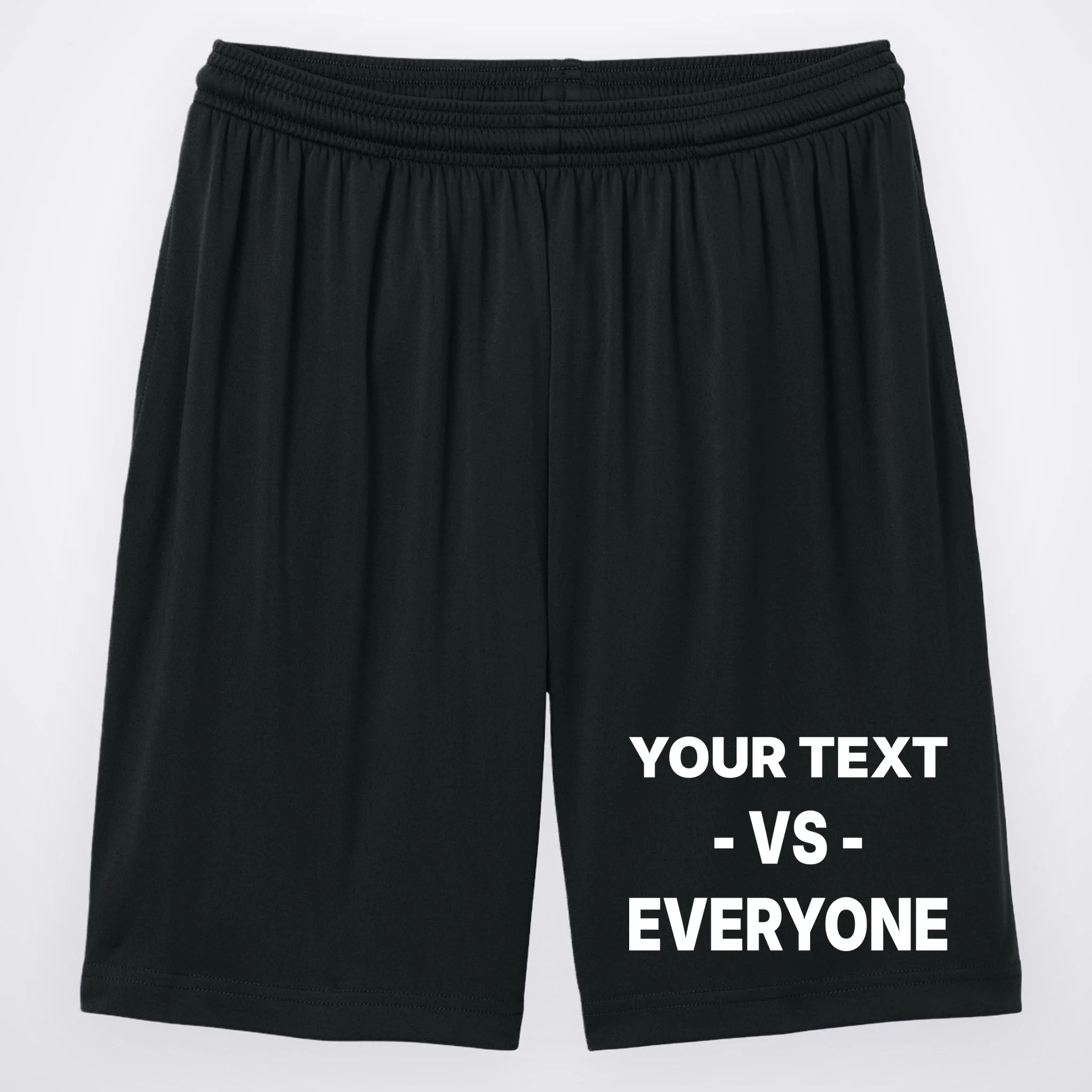 Custom Vs. Everyone Personalized Text Men's Shorts - Front