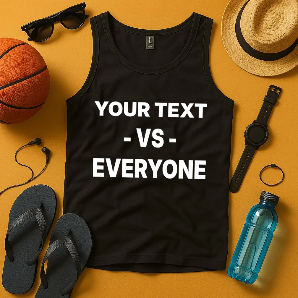 Custom Vs. Everyone Personalized Text Tank Top - Front 3