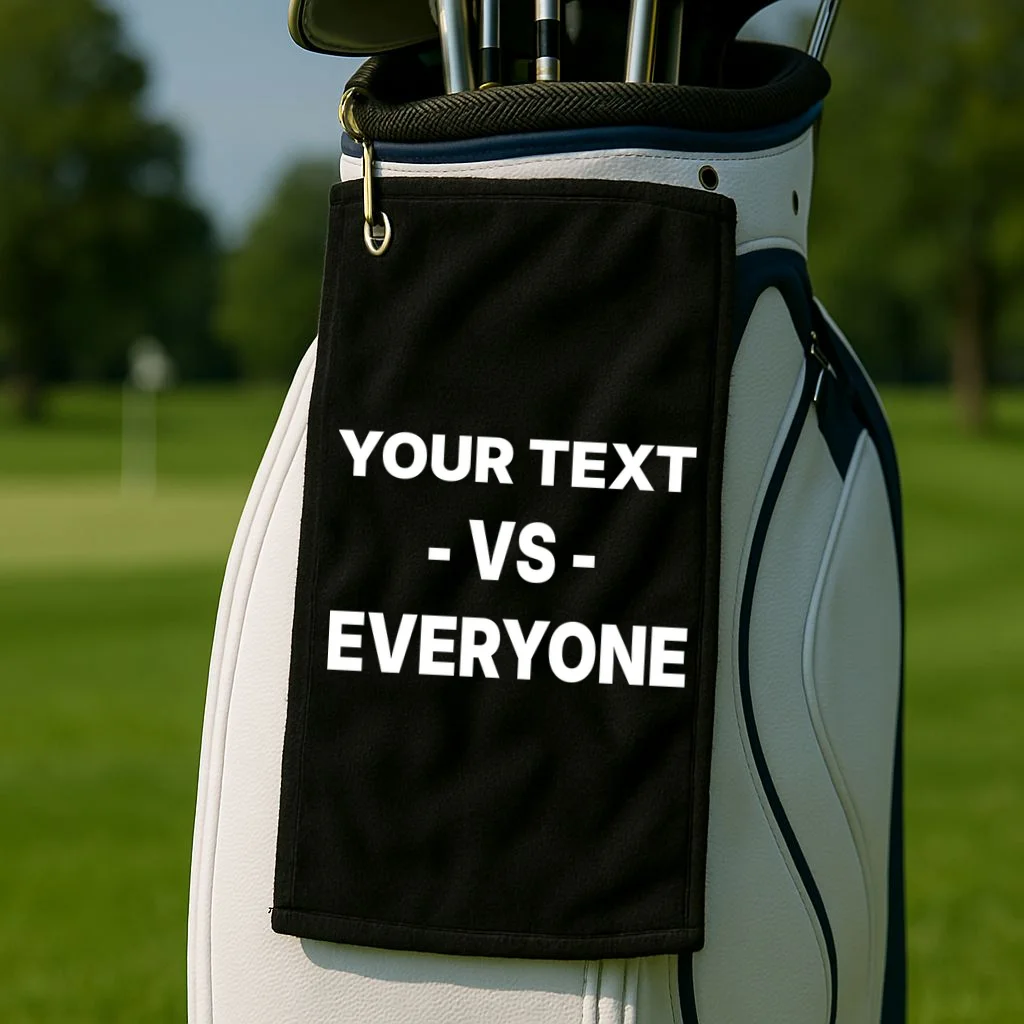 Custom Vs. Everyone Personalized Text Golf Towel - Front 2