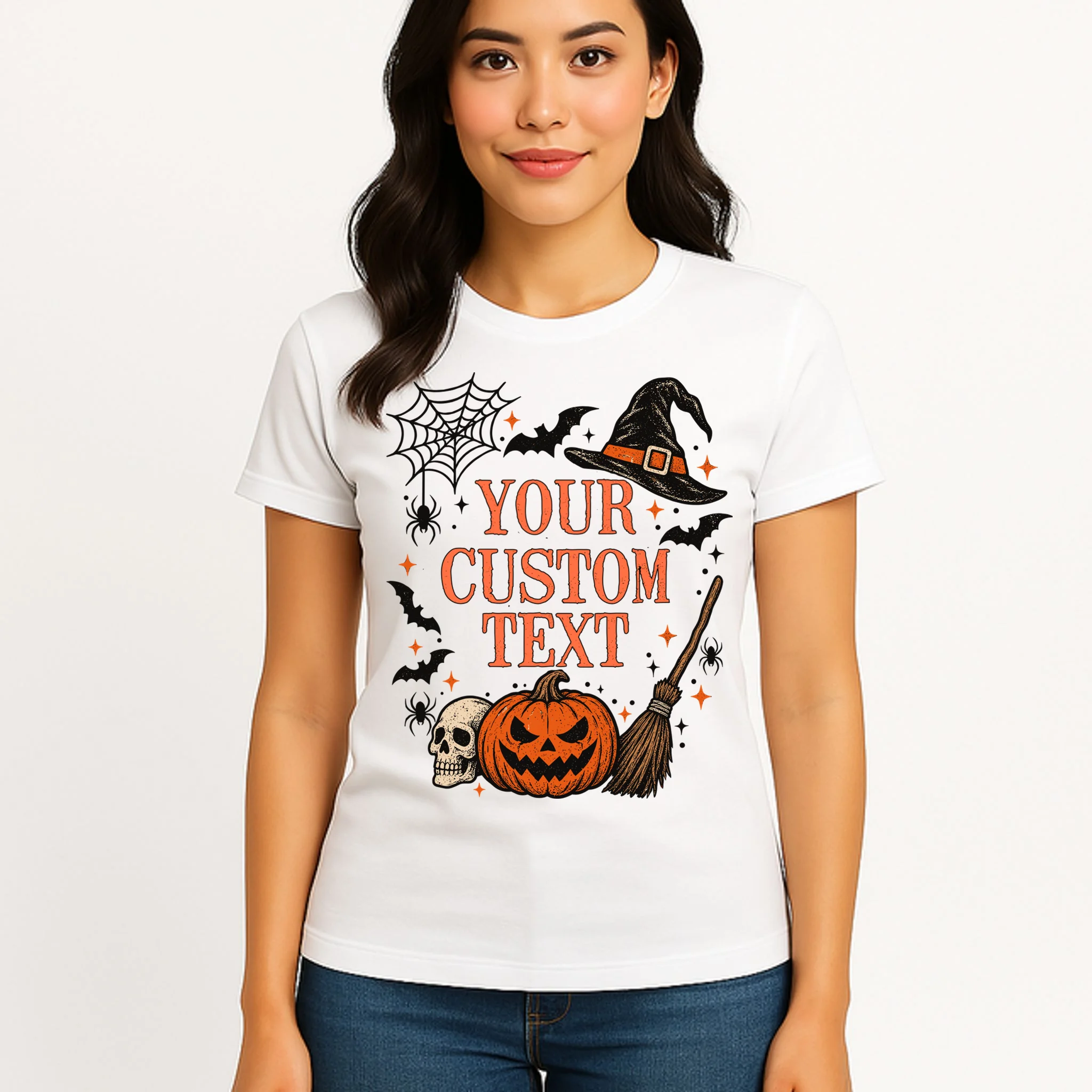 Custom Personalized Vintage Halloween Shirt - Trick or Treat Gift Women's T-Shirt - Front 3