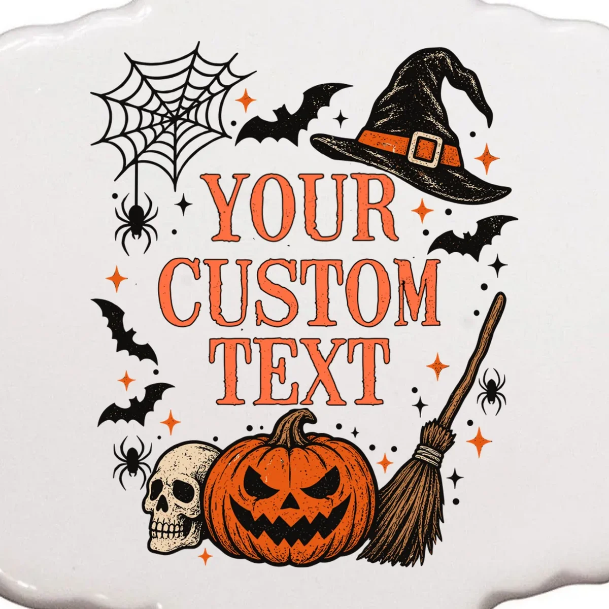 Custom Vintage Halloween Ornament - Front - Close-up
