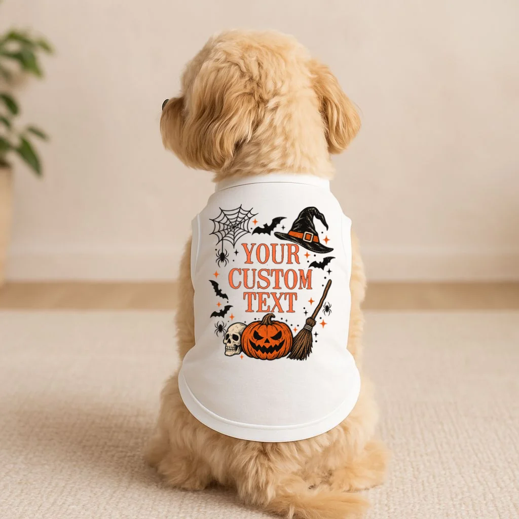 Custom Vintage Halloween Doggie Tank - Front 1