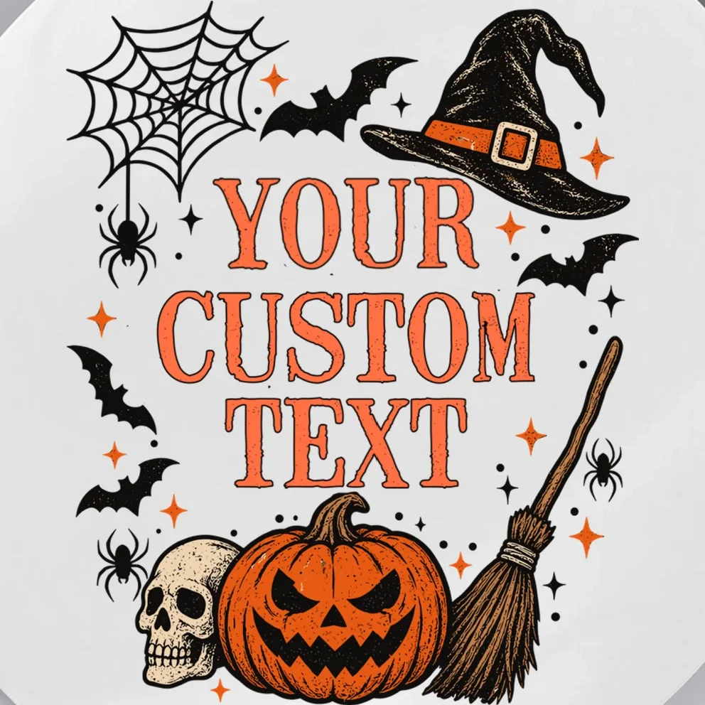 Custom Vintage Halloween Button - Front - Close-up