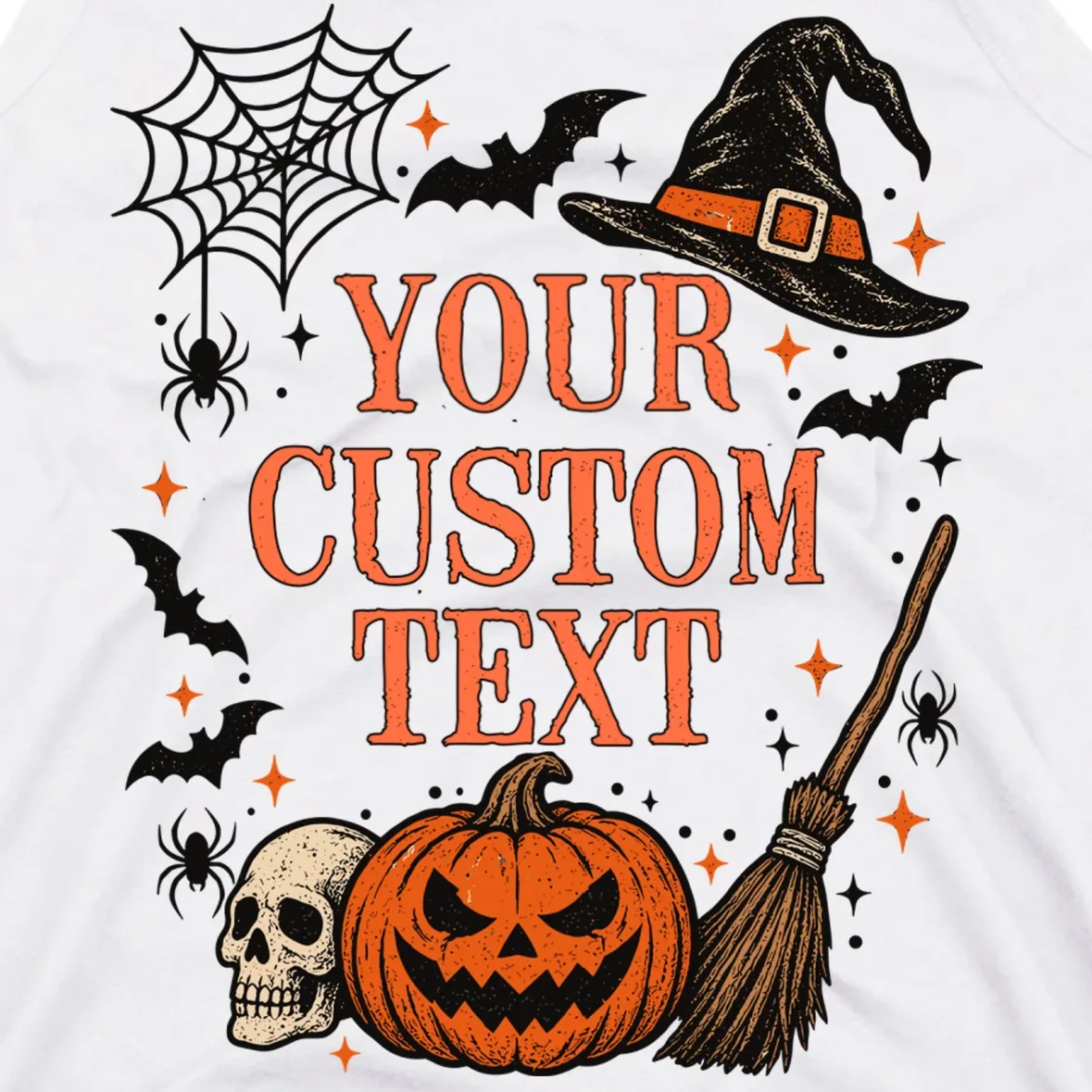 Custom Vintage Halloween Men's Tank Top - Front - Close-up