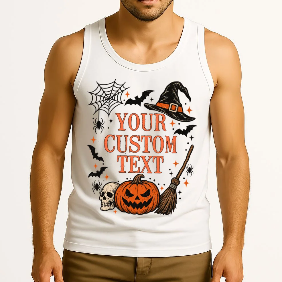 Custom Vintage Halloween Men's Tank Top - Front 2