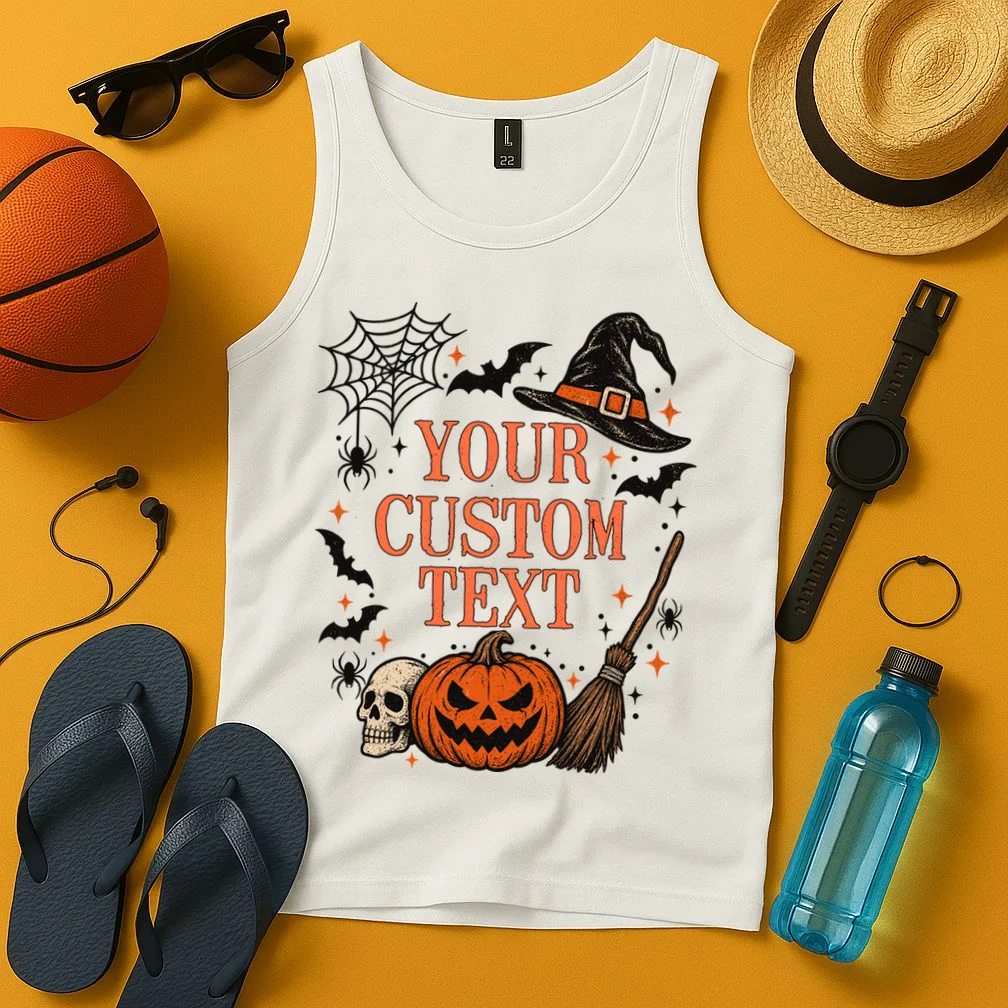 Custom Vintage Halloween Men's Tank Top - Front 3