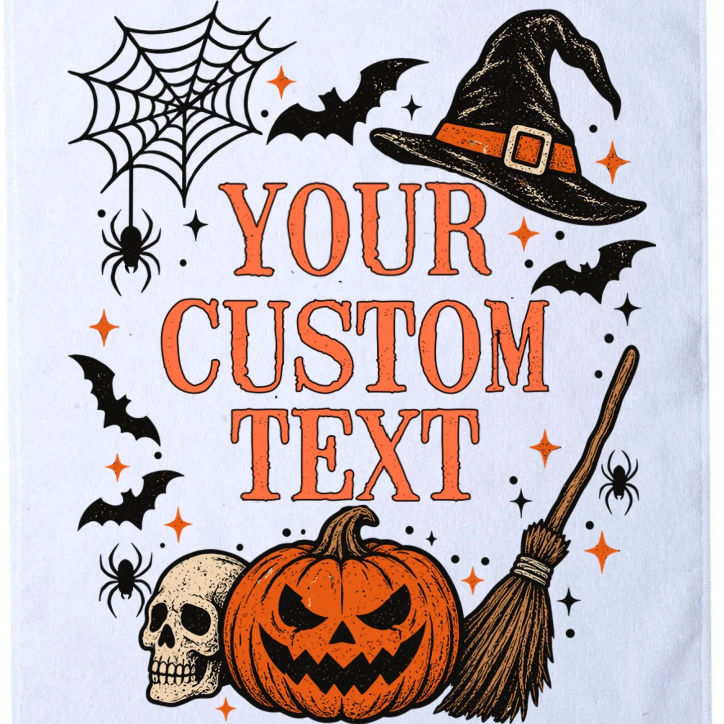Custom Vintage Halloween Golf Towel - Front - Close-up