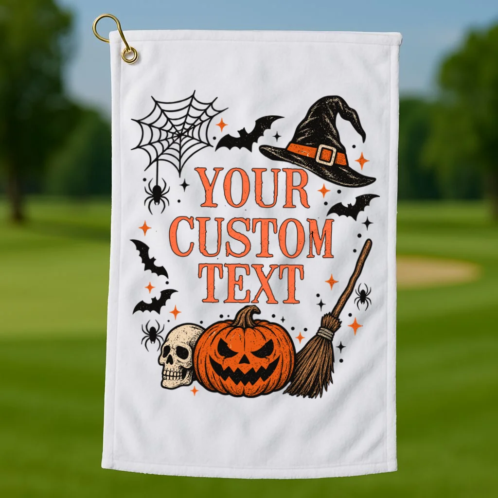 Custom Vintage Halloween Golf Towel - Front 1