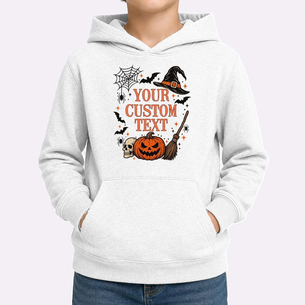 Custom Vintage Halloween Kids Hoodie - Front 1