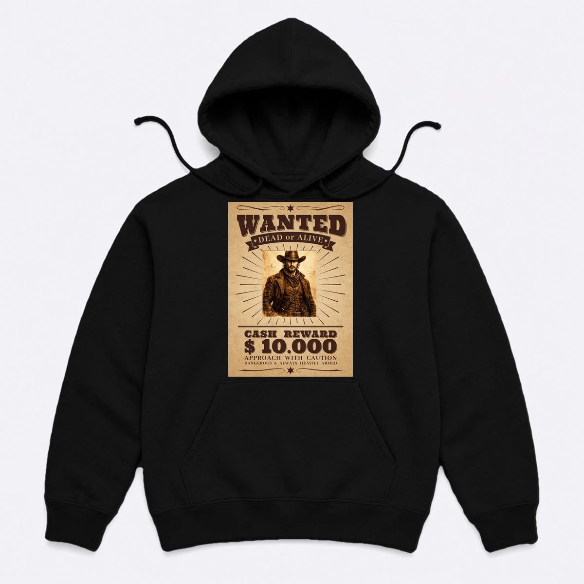 Custom Wanted Poster Photo Picture Hoodie - Front