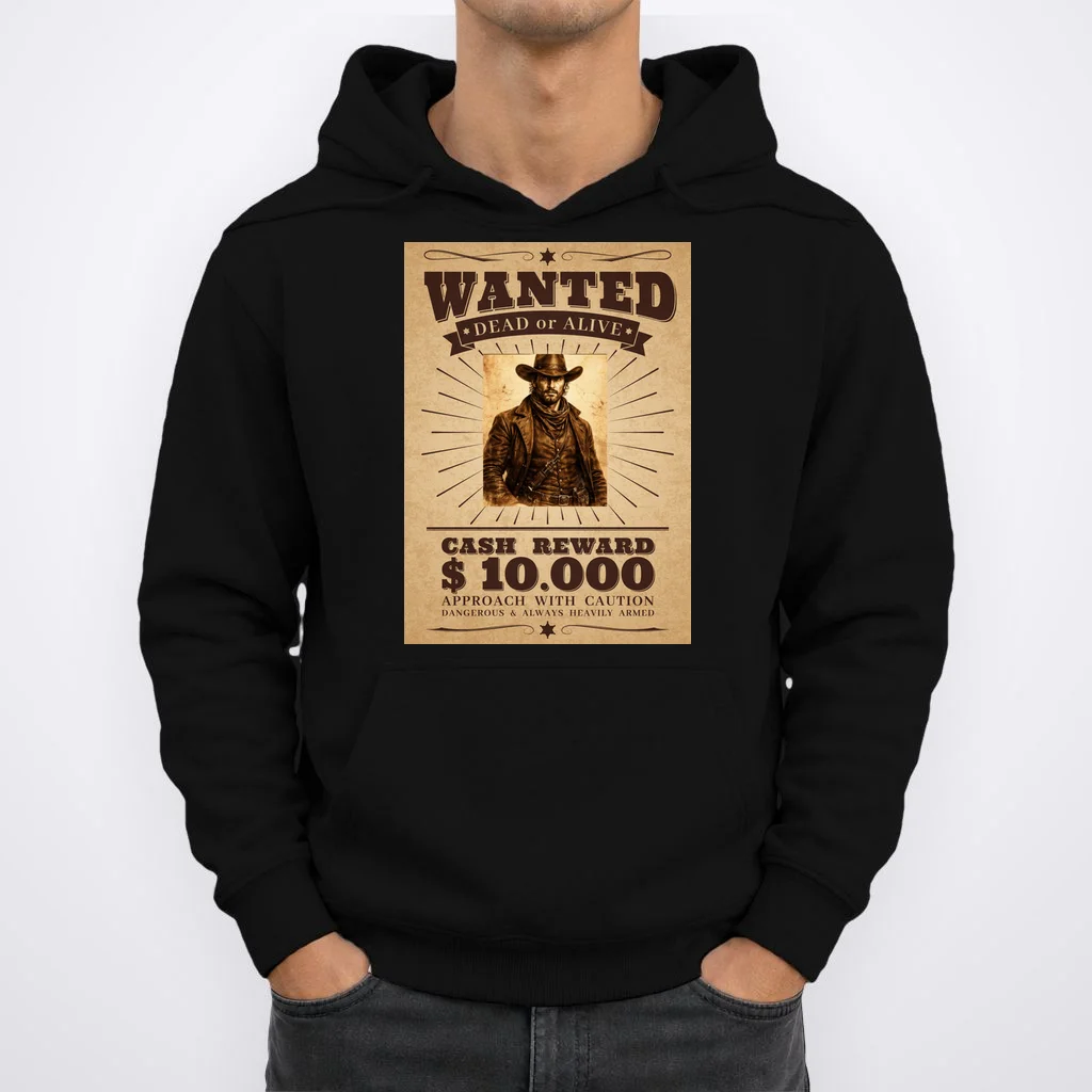 Custom Wanted Poster Photo Picture Hoodie - Front 1