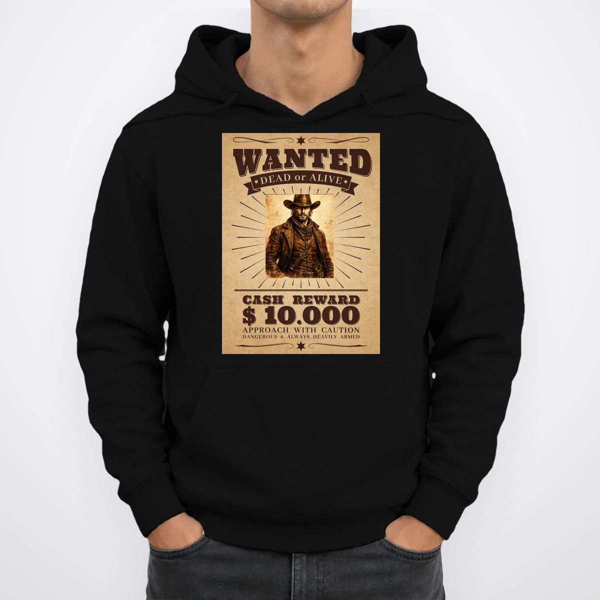Custom Wanted Poster Photo Picture Hoodie - Front 1
