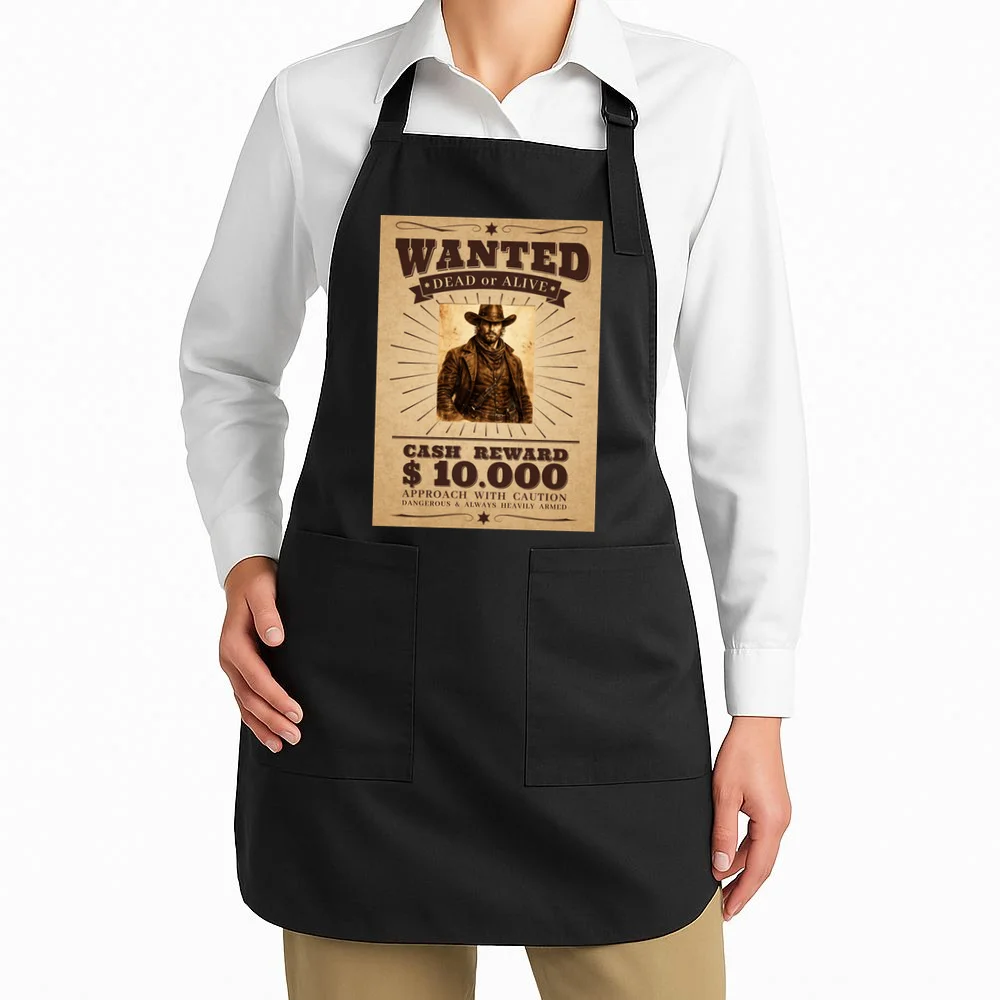 Custom Wanted Poster Photo Picture Apron - Front 1
