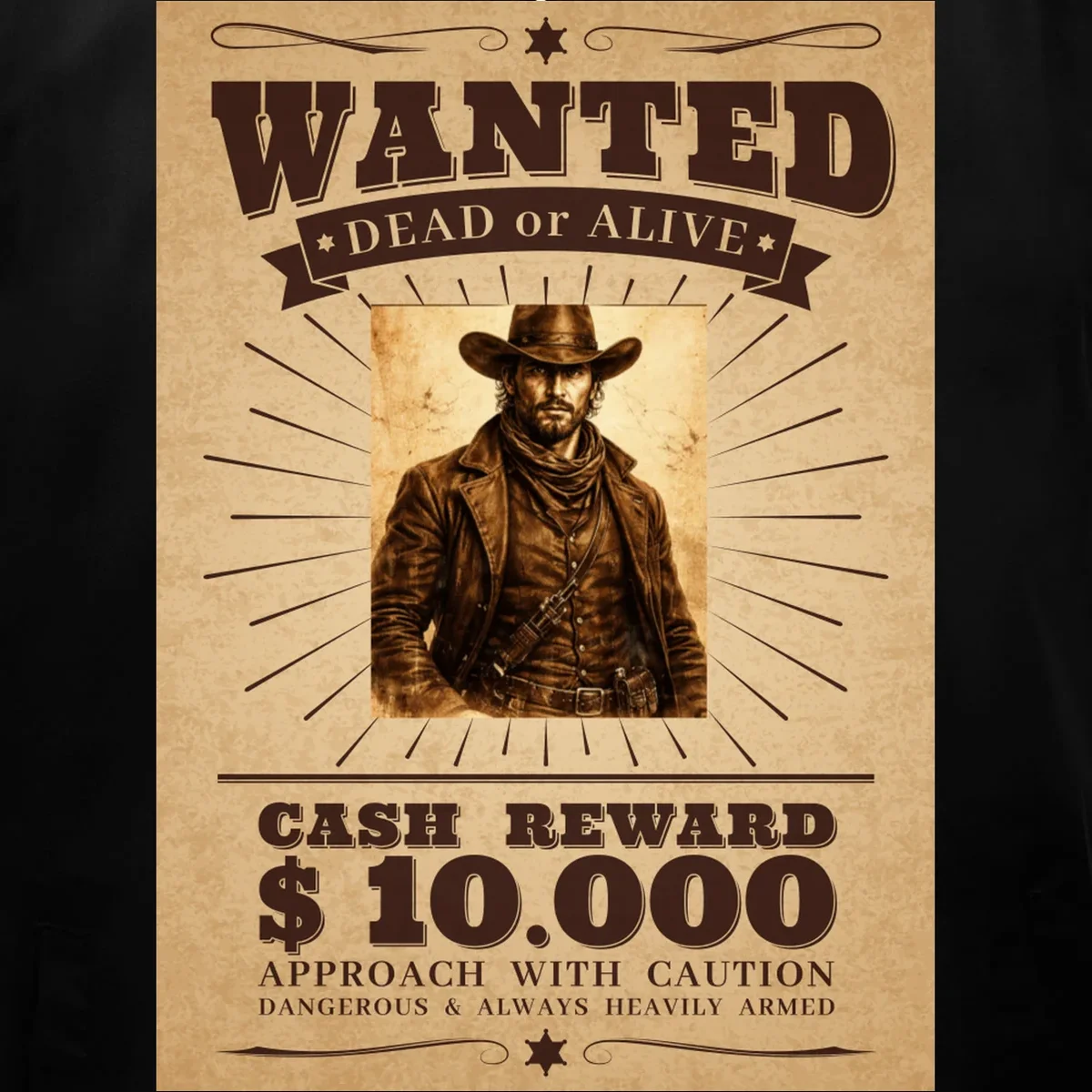 Custom Wanted Poster Photo Picture Men's Vest - Front - Close-up