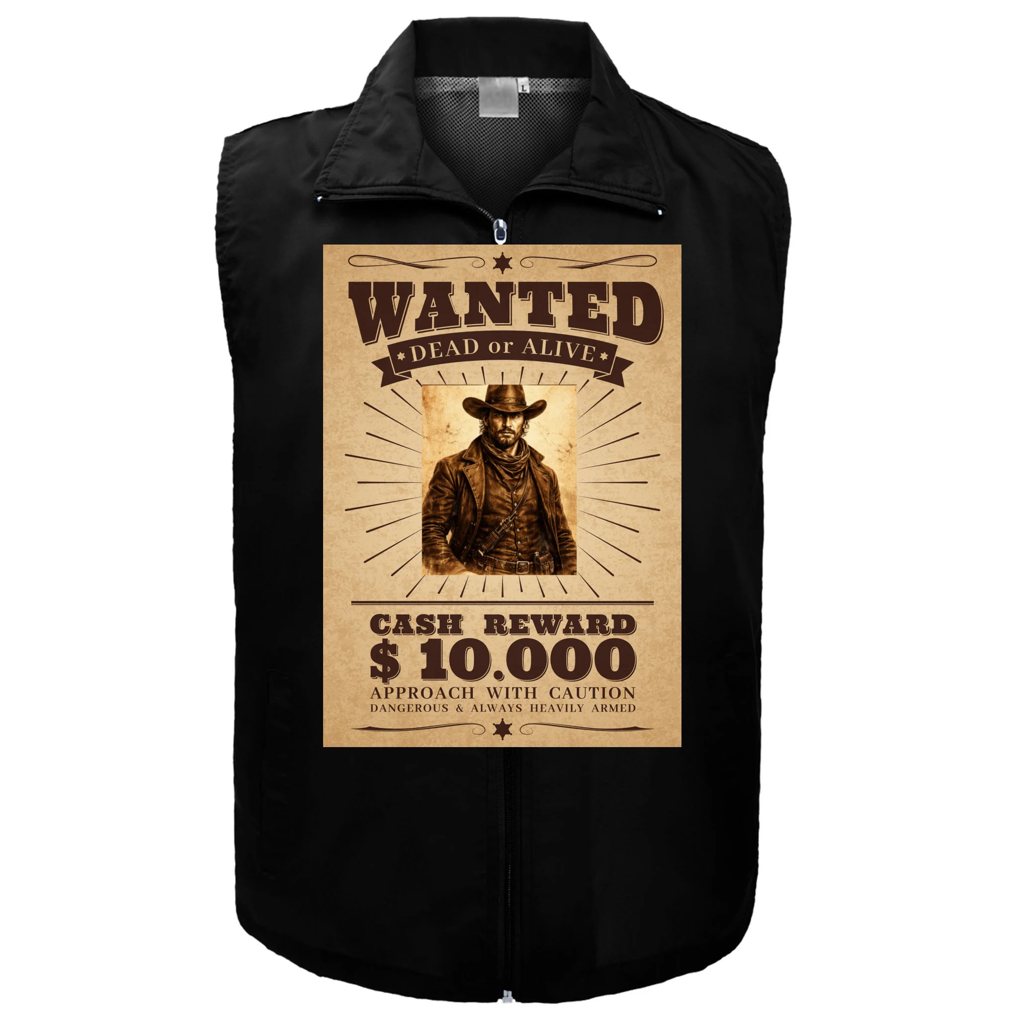 Custom Wanted Poster Photo Picture Men's Vest - Front