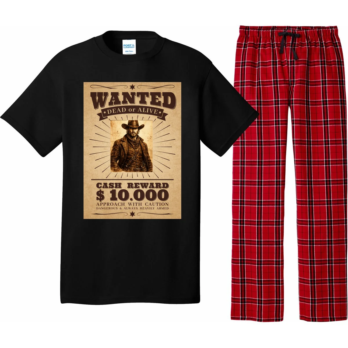 Custom Wanted Poster Photo Picture Pajama Set - Front