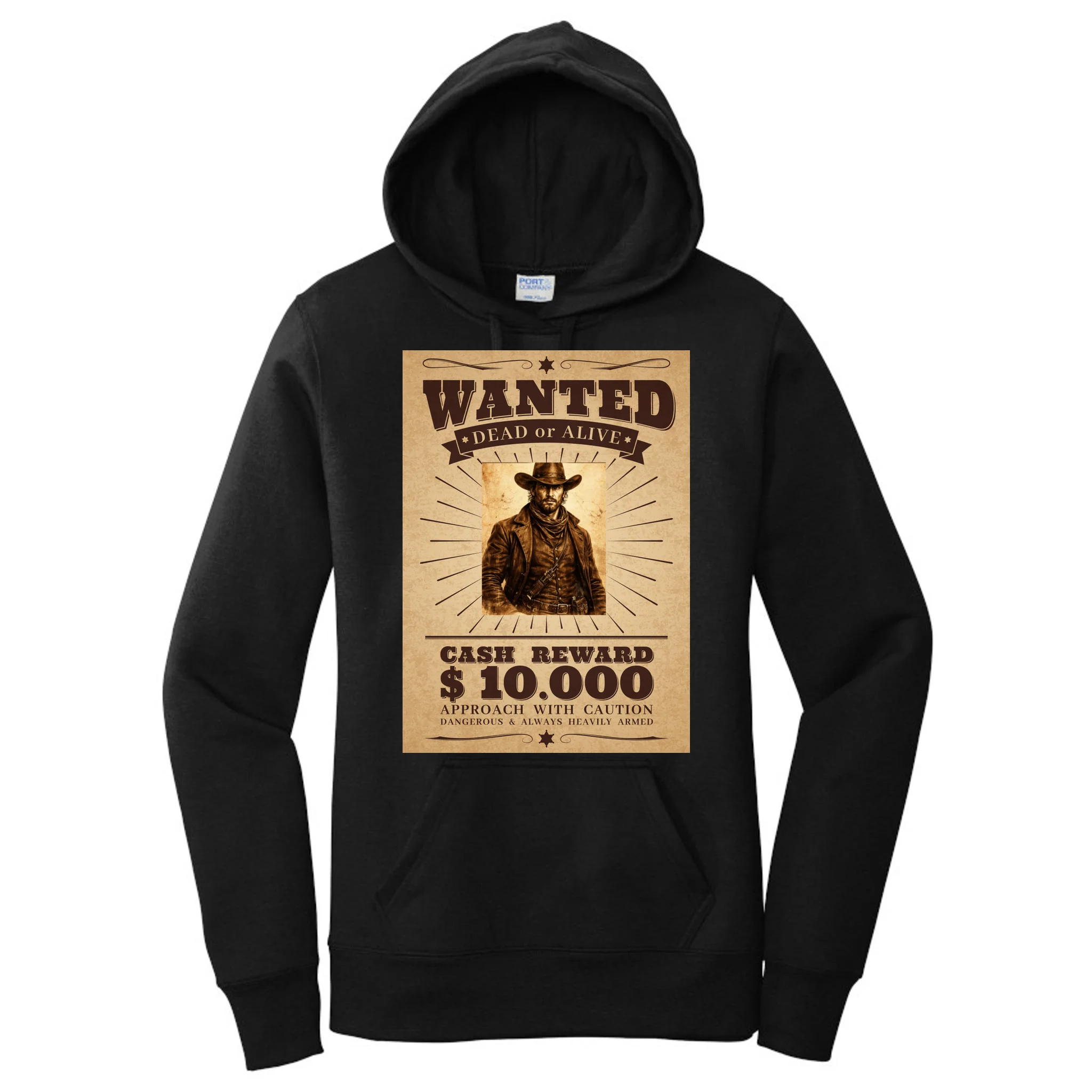 Custom Wanted Poster Photo Picture Women's Pullover Hoodie - Front