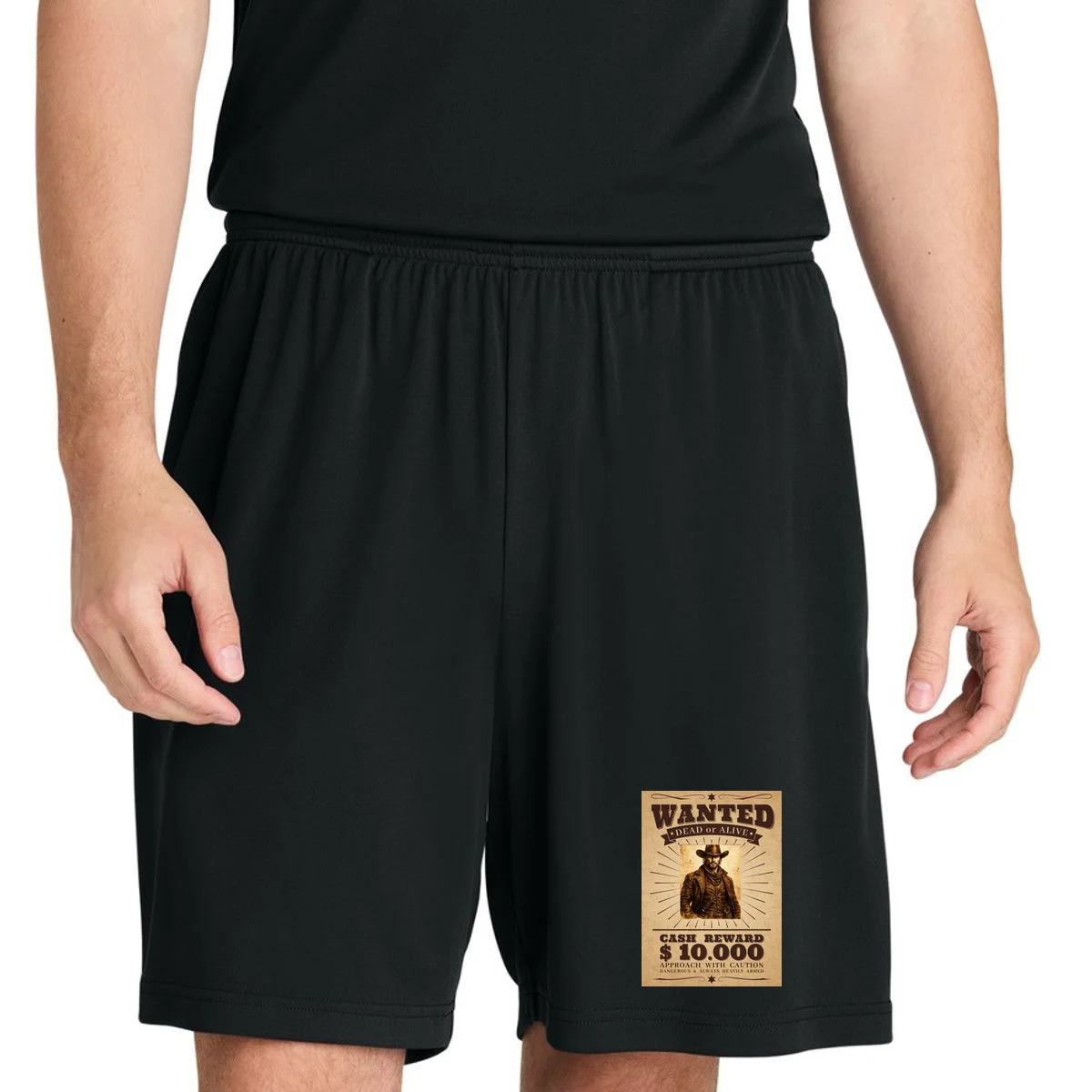 Custom Wanted Poster Photo Picture Men's Shorts - Front 1