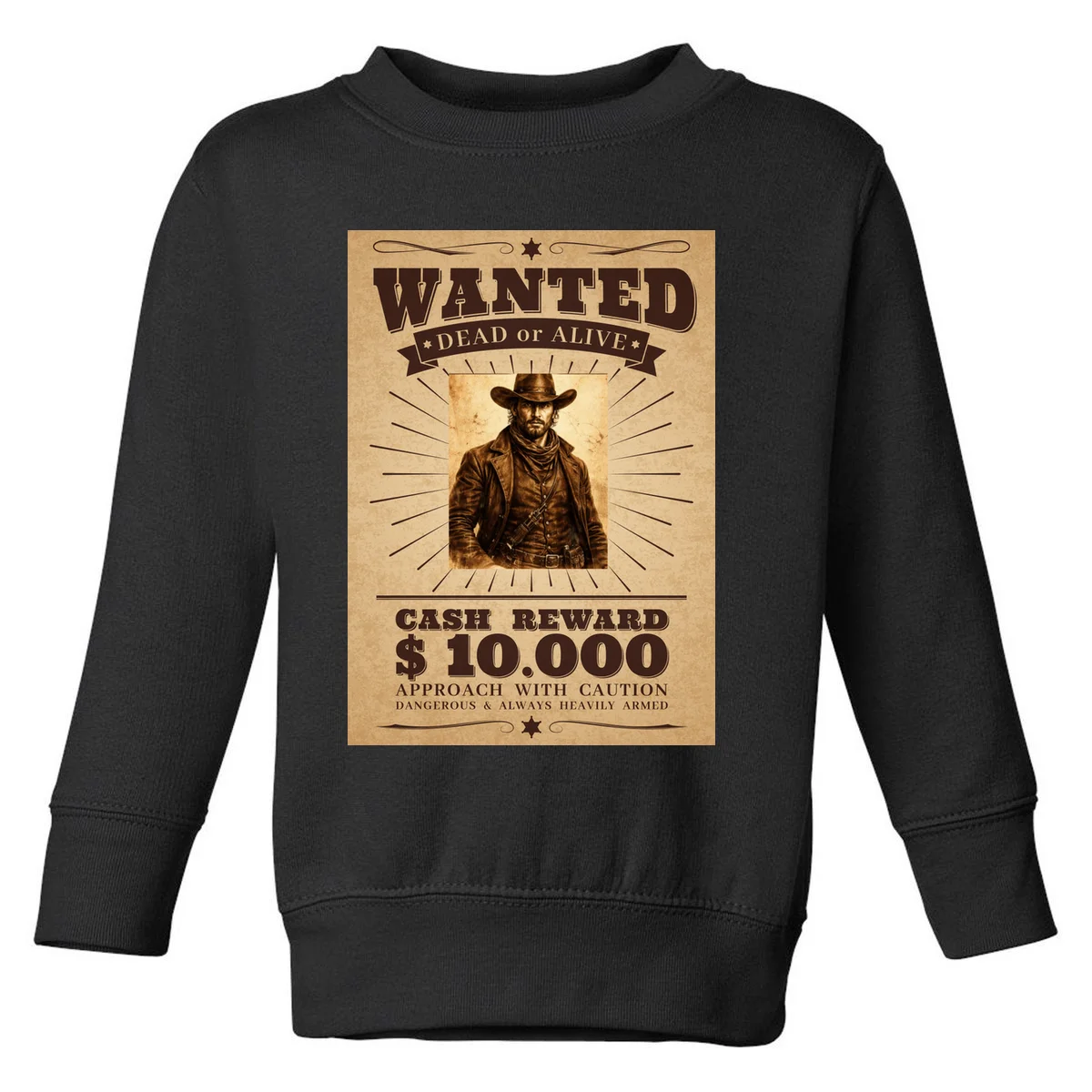Custom Wanted Poster Photo Picture Toddler Sweatshirt - Front